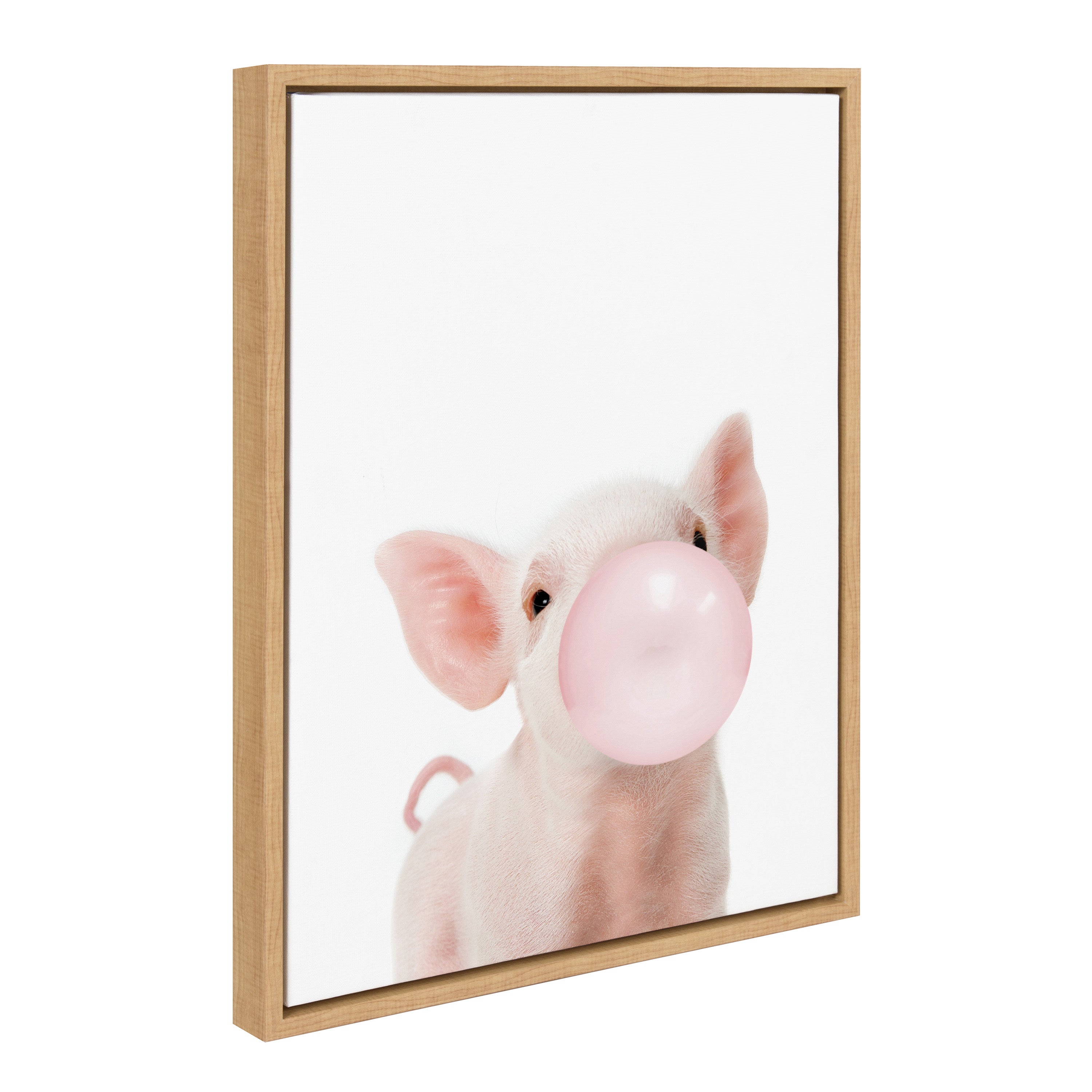 Sylvie Bubble Gum Piglet Framed Canvas by Amy Peterson Art Studio by kateandlaurel - product image 20 for Resin Society