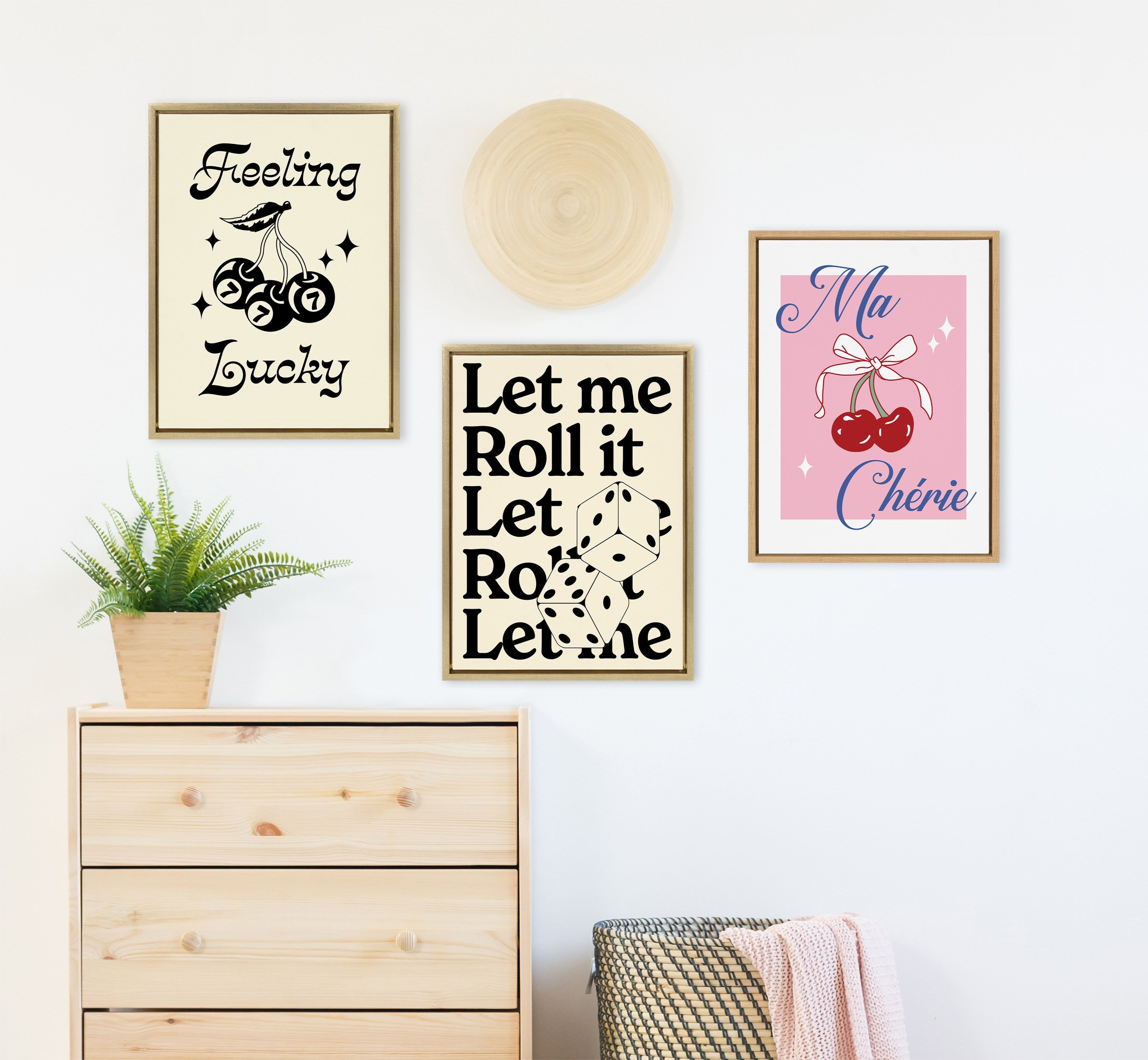 Sylvie Feeling Lucky Cherries Framed Canvas by Alli Standefer