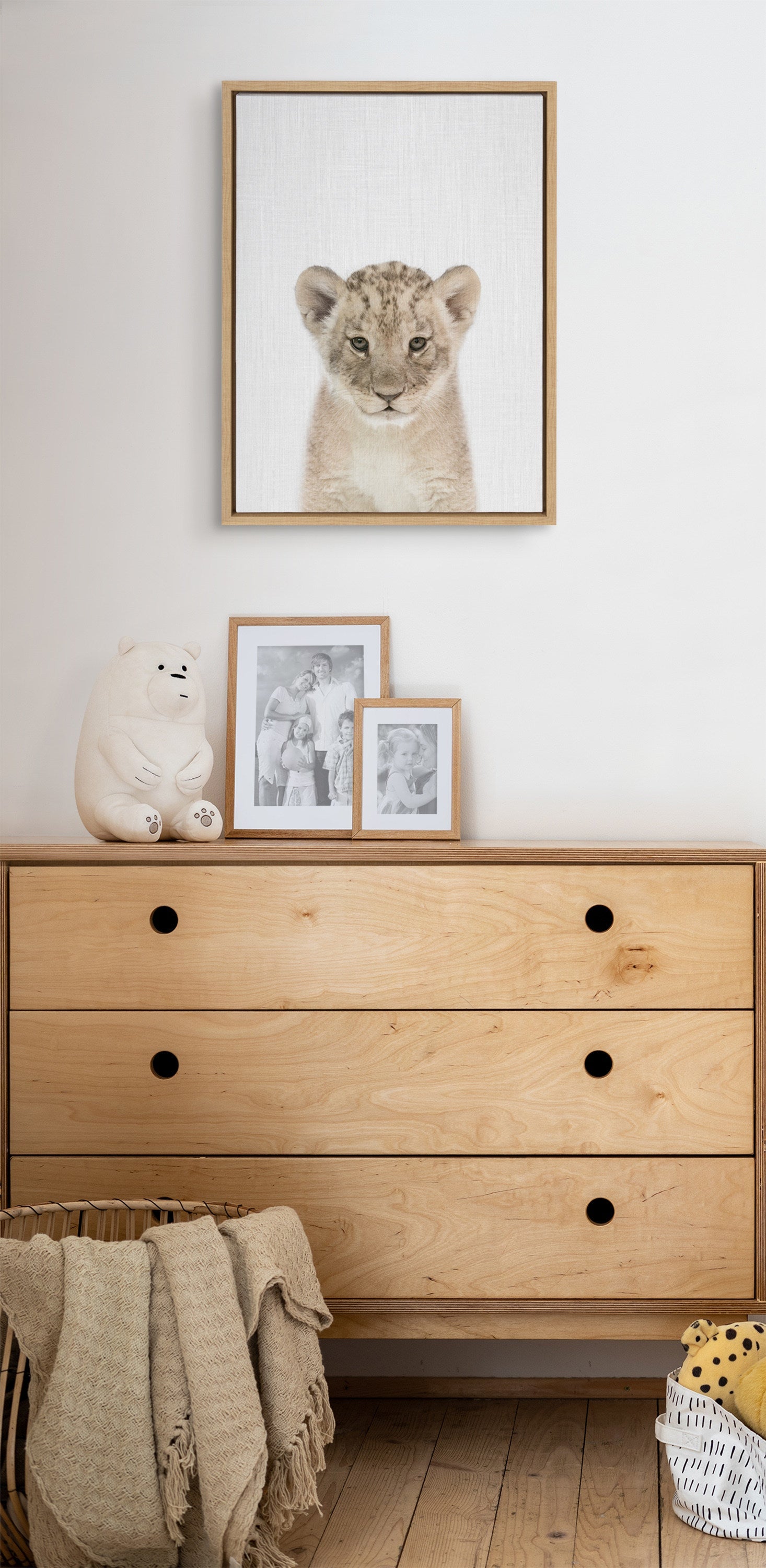 Sylvie Baby Lion Color Framed Canvas by kateandlaurel - product image 10 for Resin Society
