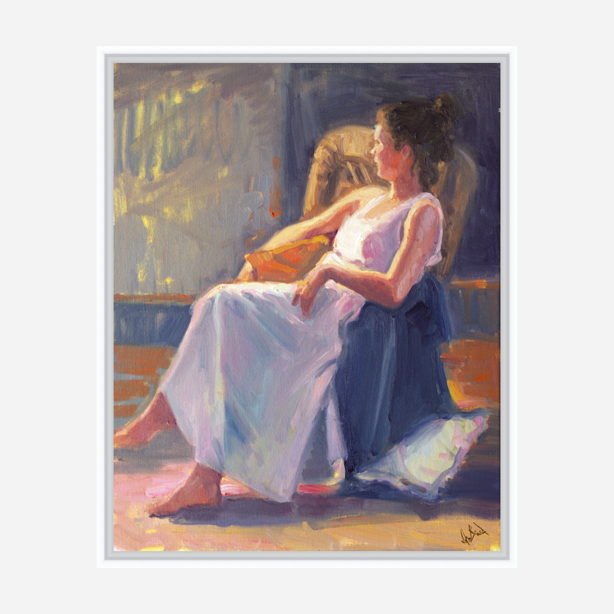Waiting by the Window Artist Enhanced Canvas Print by John Beard Collection - product image 6 for Resin Society