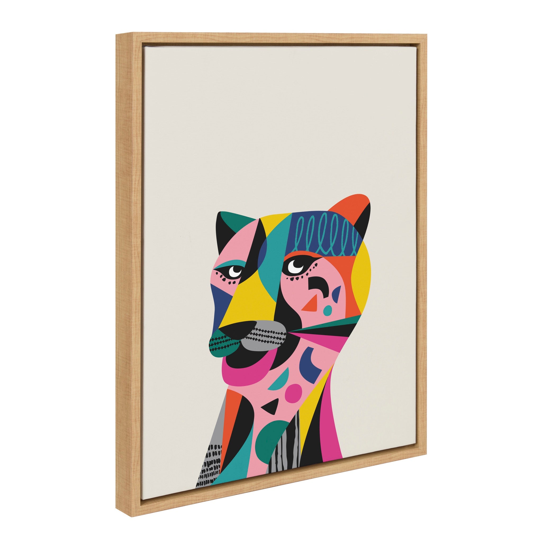 Sylvie Mid Century Modern Tiger Framed Canvas by kateandlaurel - product image 2 for Resin Society
