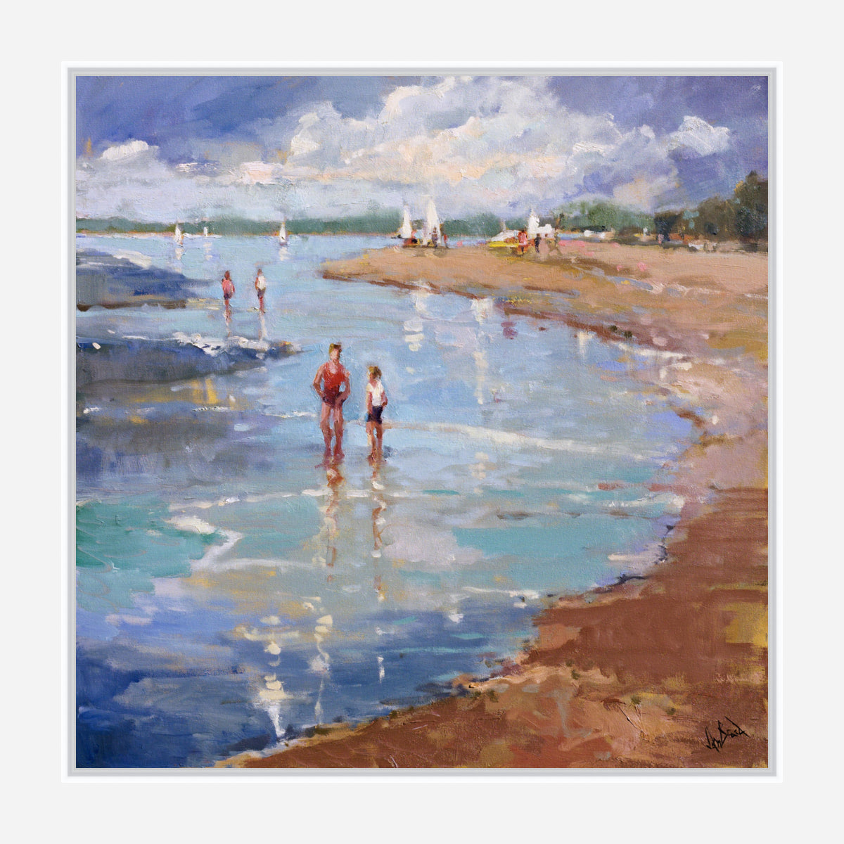 Walking in Lowtide Artist Canvas Enhanced Print by John Beard Collection - product image 6 for Resin Society