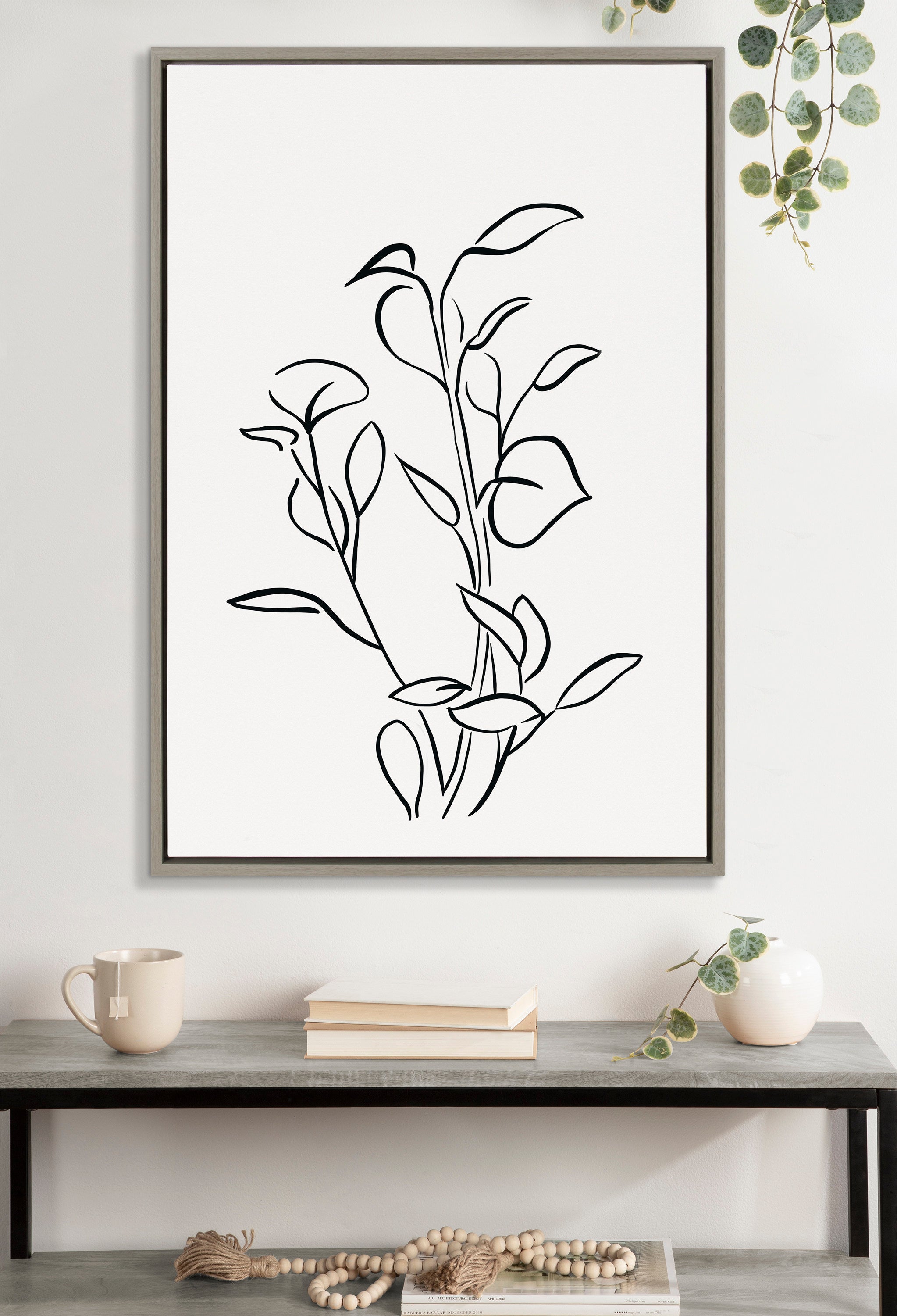 Sylvie Botanical Sketch Print No 2 Framed Canvas
