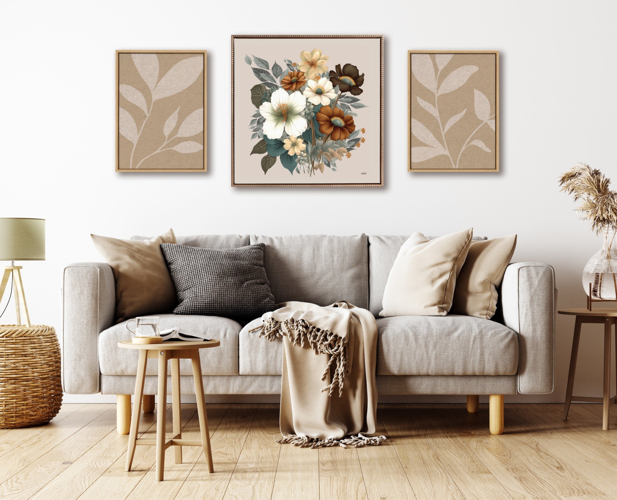 Sylvie Beaded Blossom Symphony Framed Canvas by Inkheart Designs