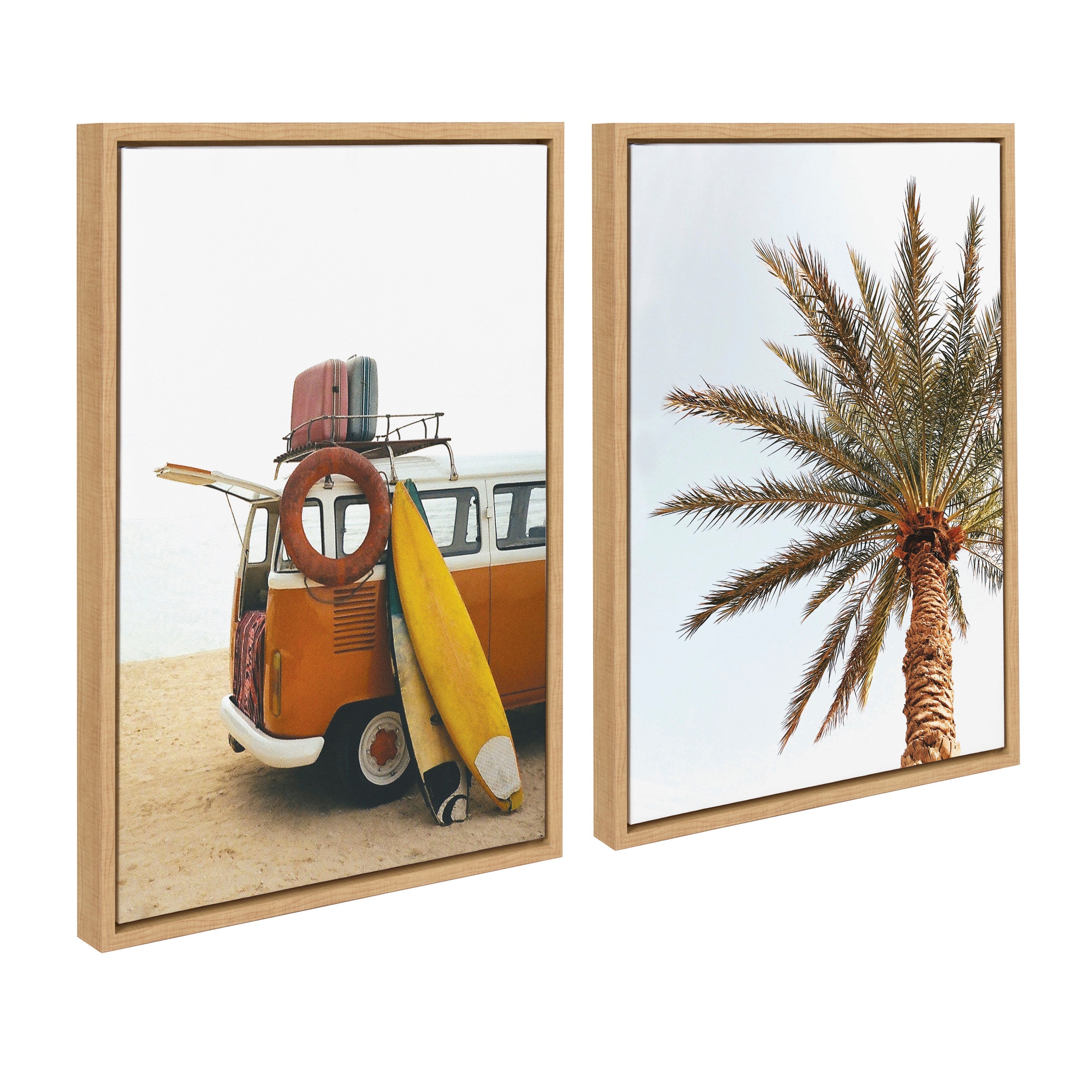 Sylvie Surfboard Paradise Framed Canvas Set by The Creative Bunch Studio by kateandlaurel - product image 11 for Resin Society