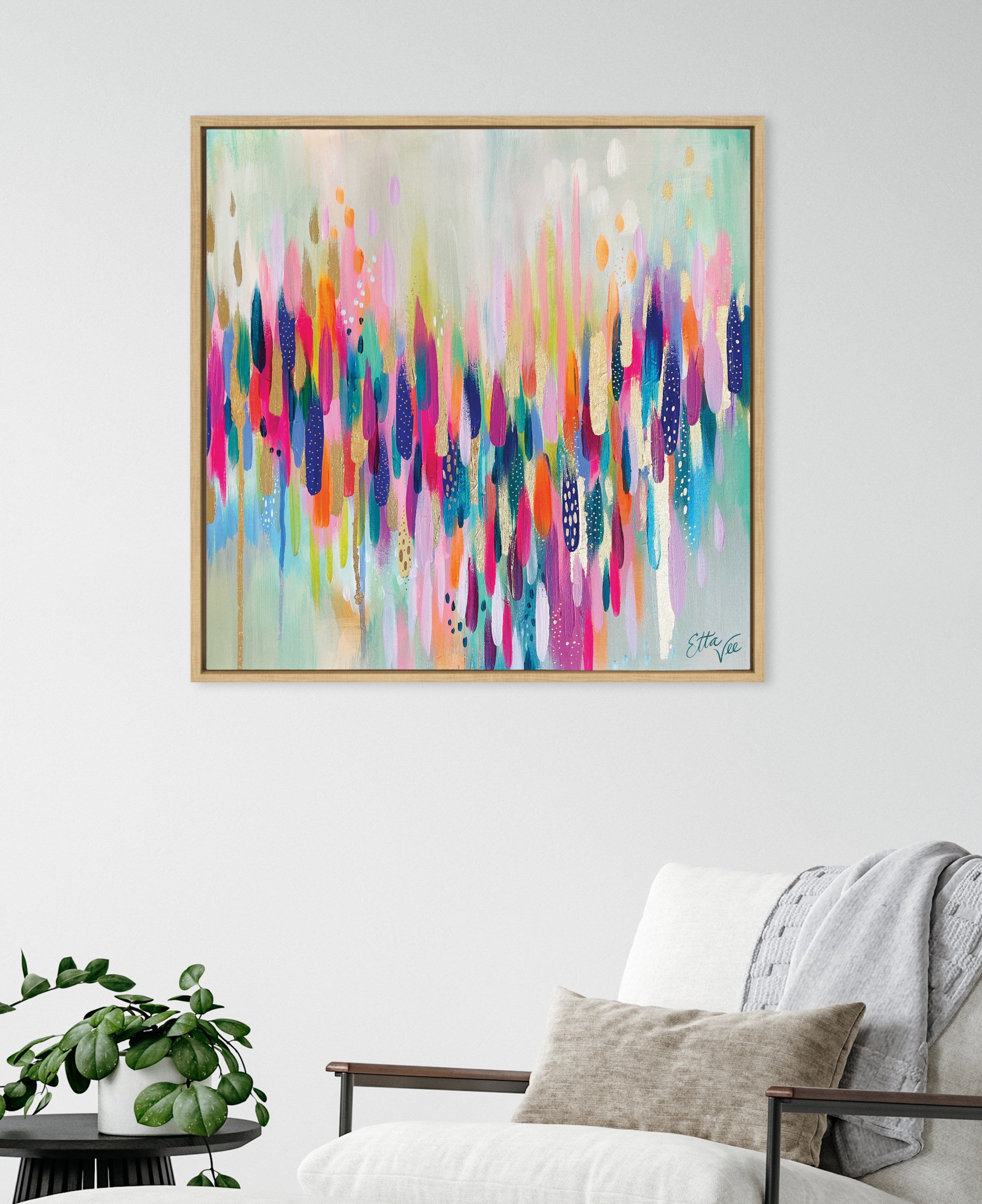 Sylvie Brushstroke 154 Framed Canvas by Jessi Raulet of Ettavee