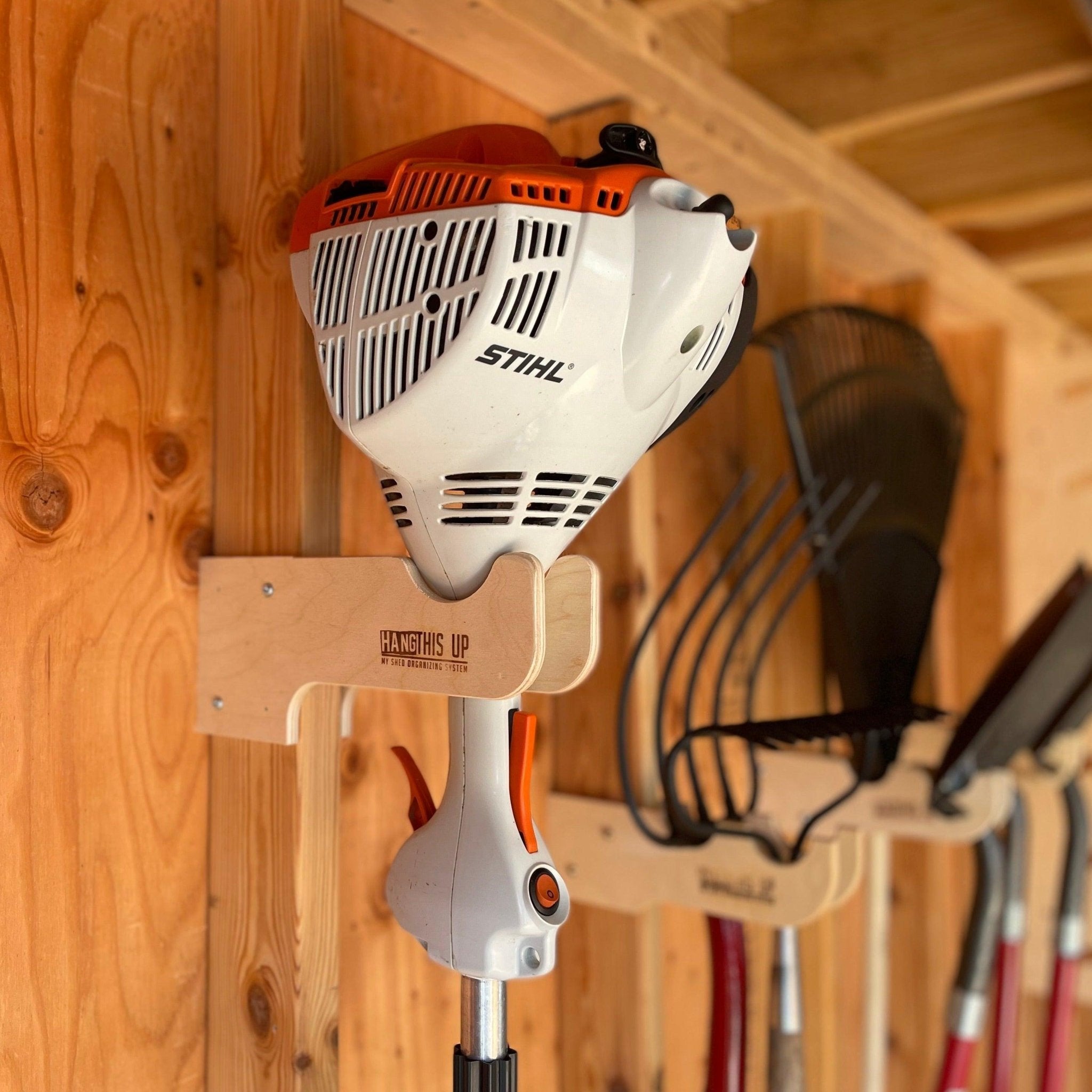 Weed Wacker Organizer Rack -Stud Mounted
