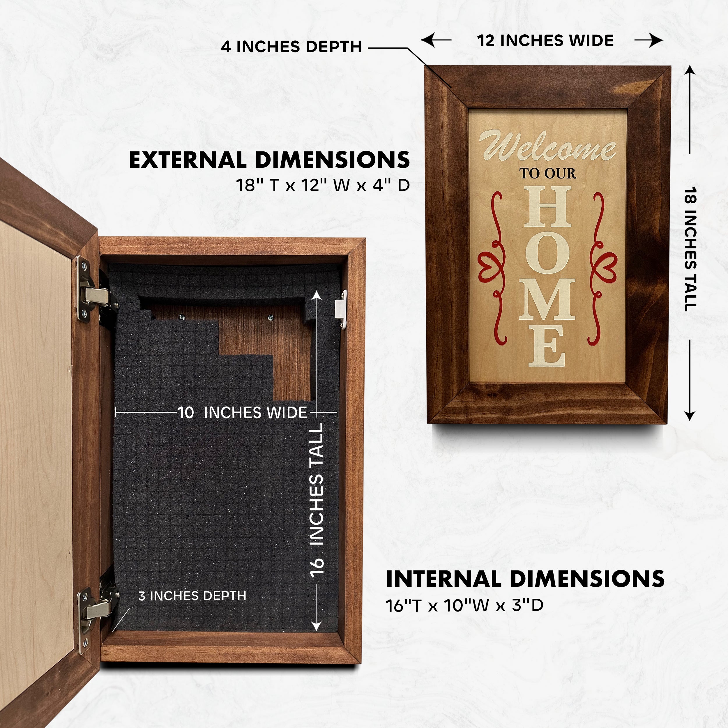 Hidden Gun Storage Cabinet Welcome to Our Home by Bellewood Designs - product image 6 for Resin Society