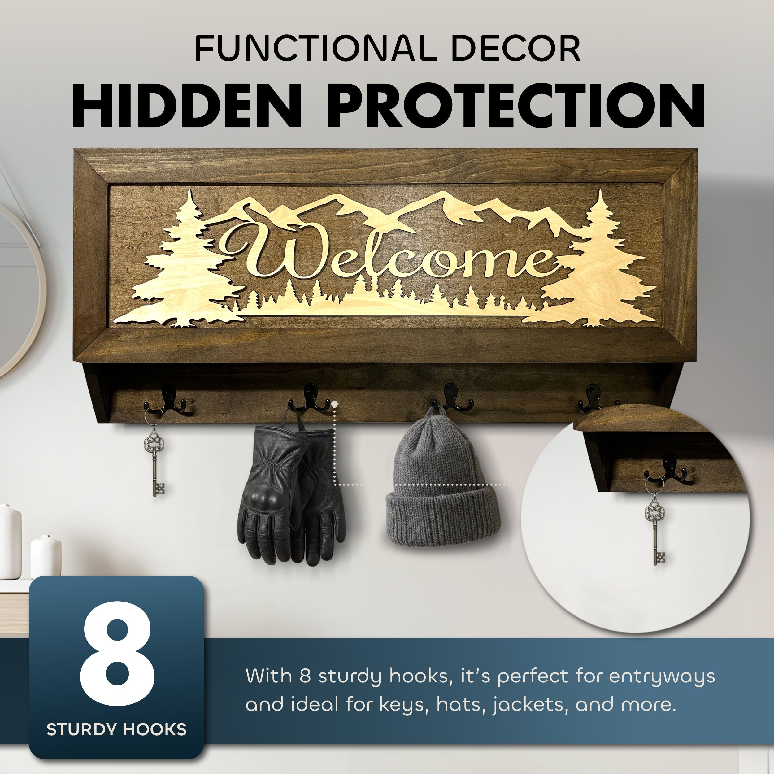 Mountain Scene Welcome Concealment Decor by Bellewood Designs - product image 2 for Resin Society