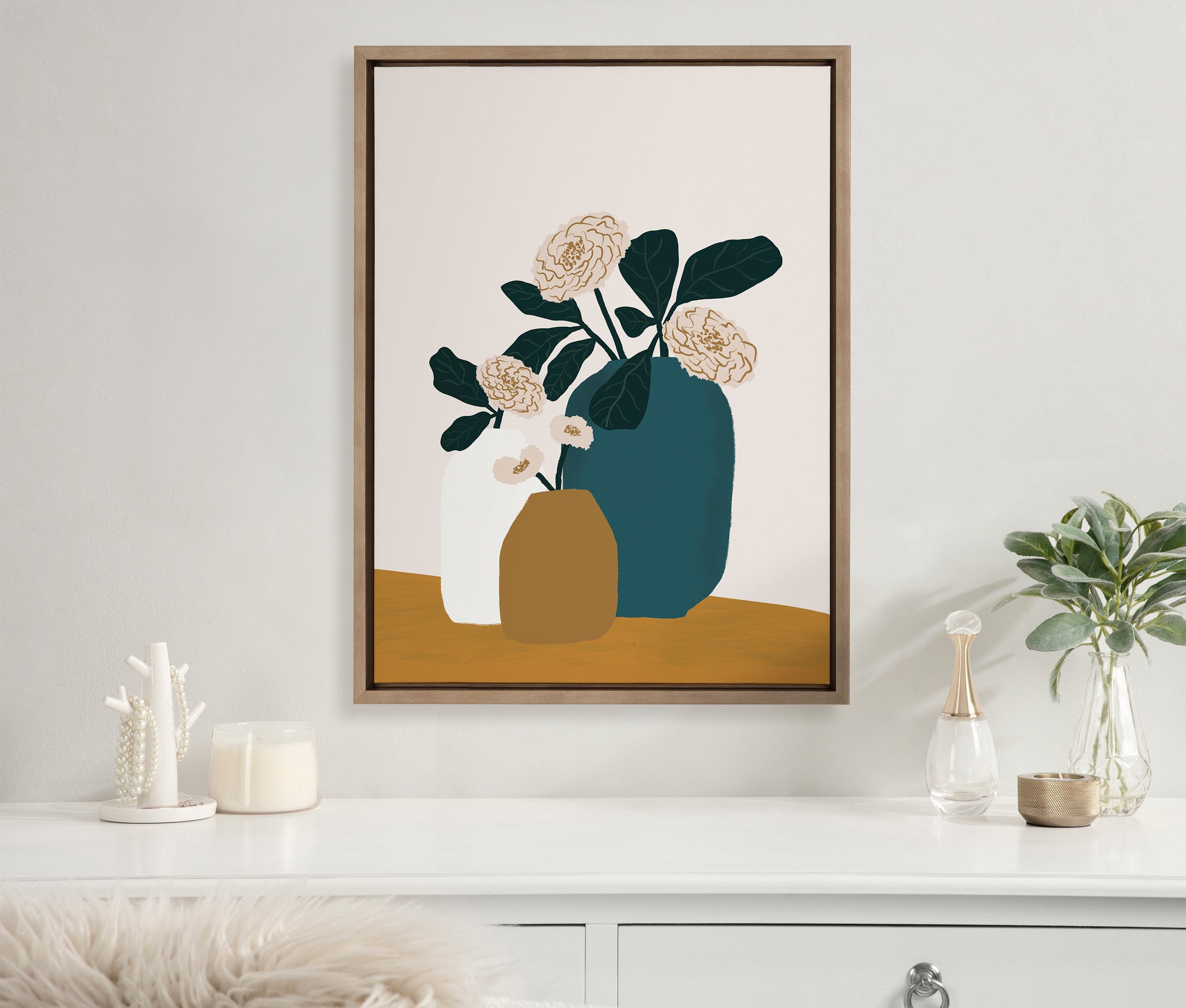 Sylvie Stillness Framed Canvas by kateandlaurel - product image 4 for Resin Society