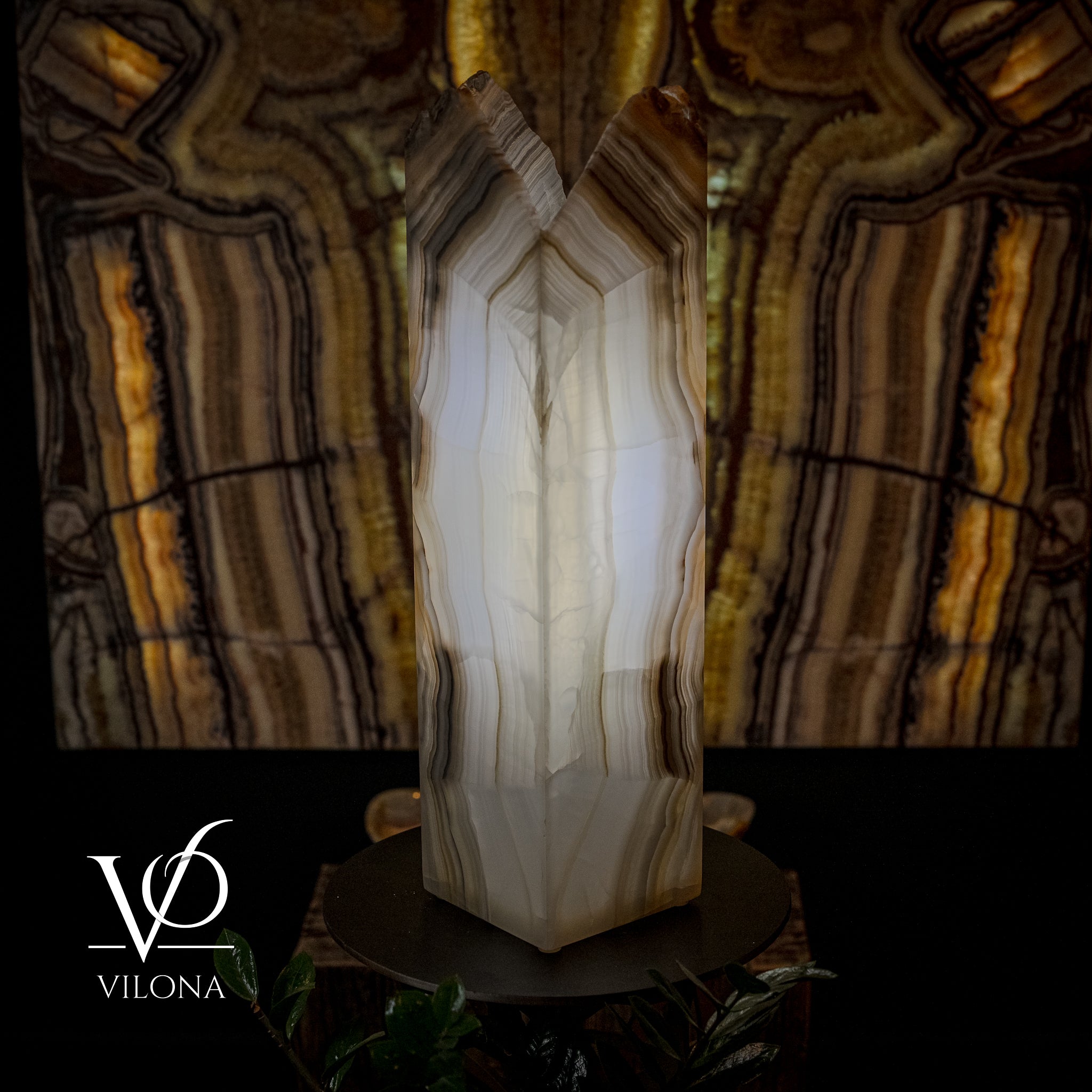 White Ice Onyx Floor Lamp (Live Edge #1) by Vilona Onyx - product image 3 for Resin Society