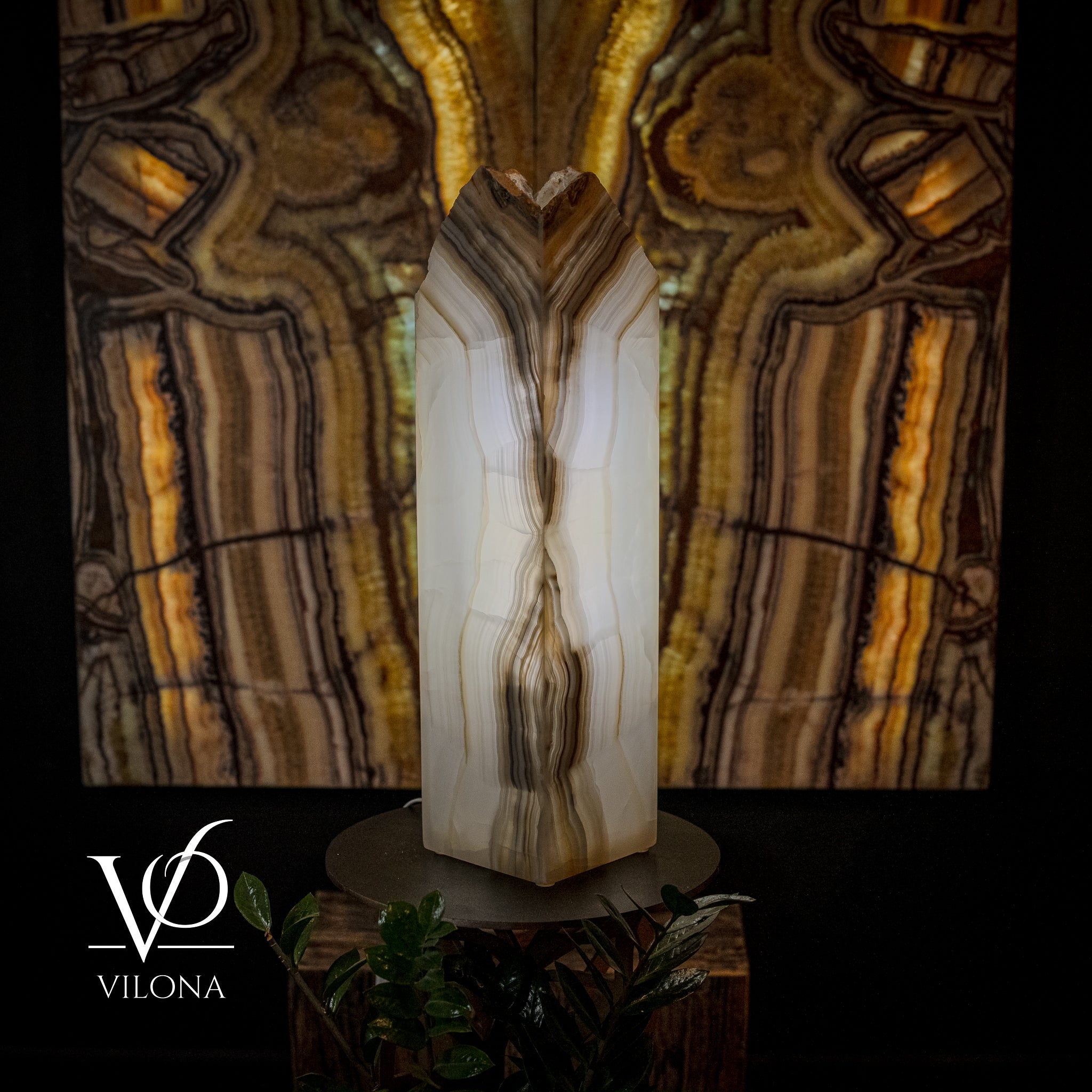 White Ice Onyx Floor Lamp (Live Edge #1) by Vilona Onyx - product image 5 for Resin Society