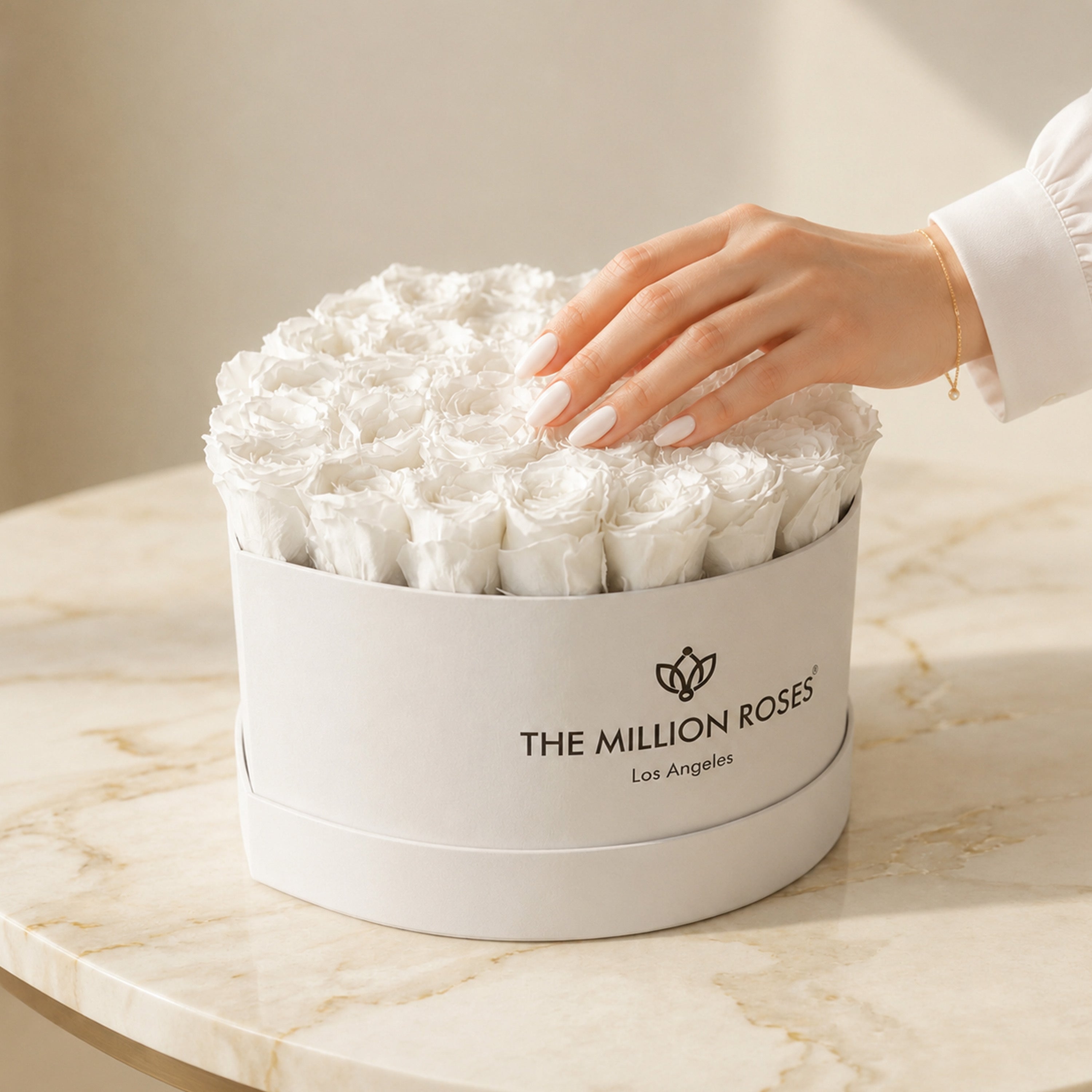 Heart White Box | White Roses by The Million Roses