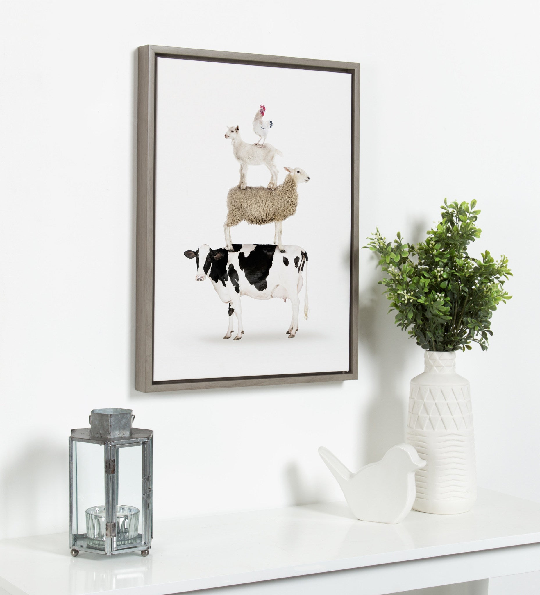Sylvie Stacked Farm Animals Framed Canvas by Amy Peterson by kateandlaurel - product image 5 for Resin Society