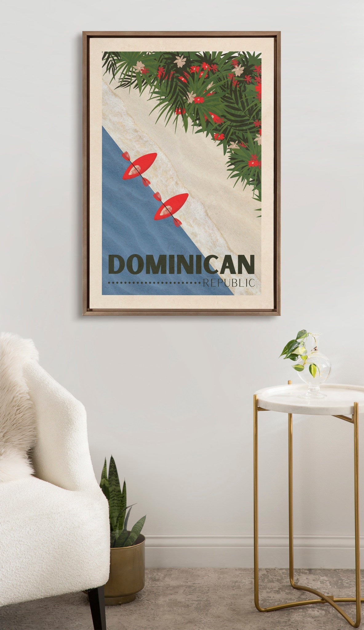Sylvie Travel Poster Dominican Republic Framed Canvas by kateandlaurel - product image 7 for Resin Society