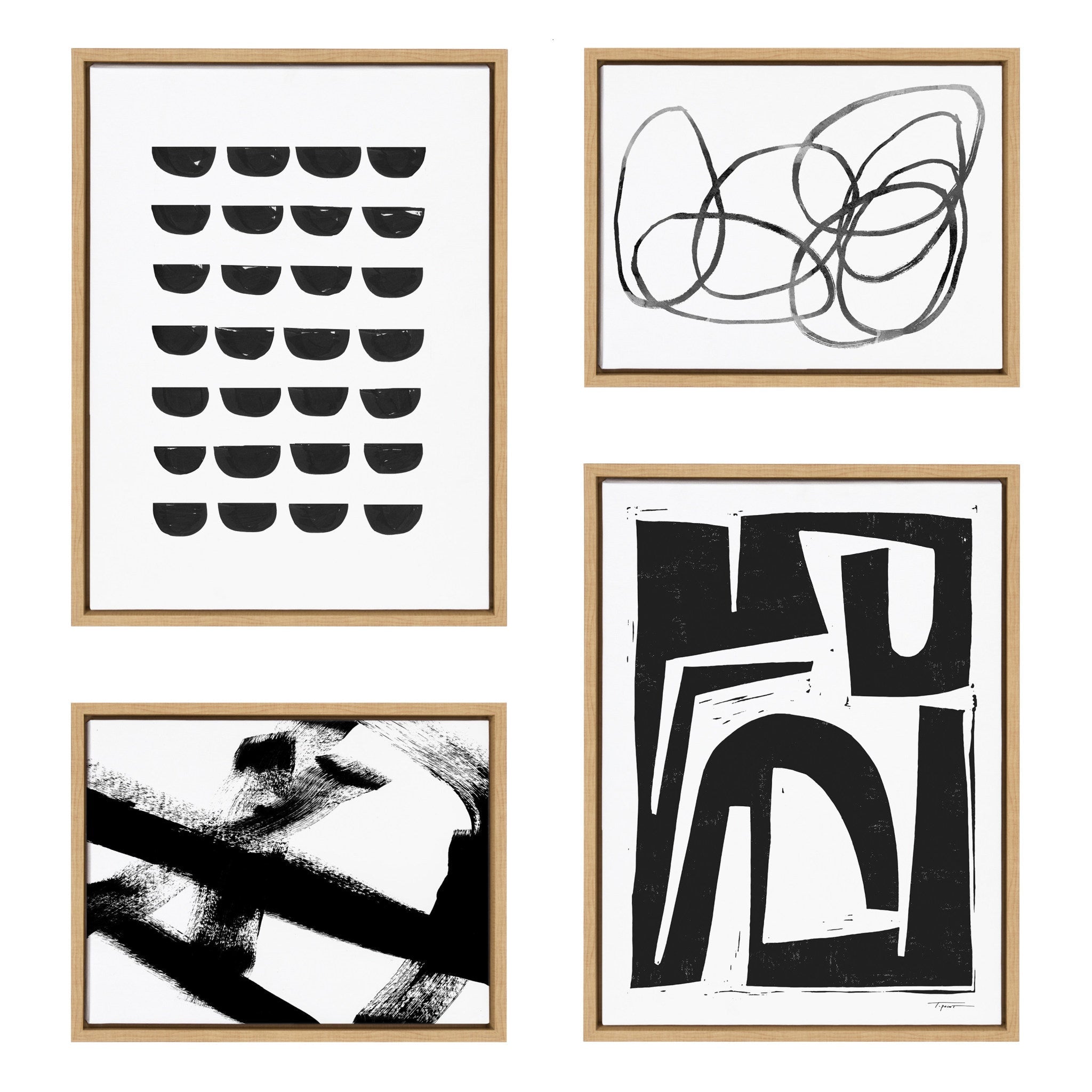 Sylvie Modern Abstract Framed Canvas Set by kateandlaurel - main product image for Resin Society