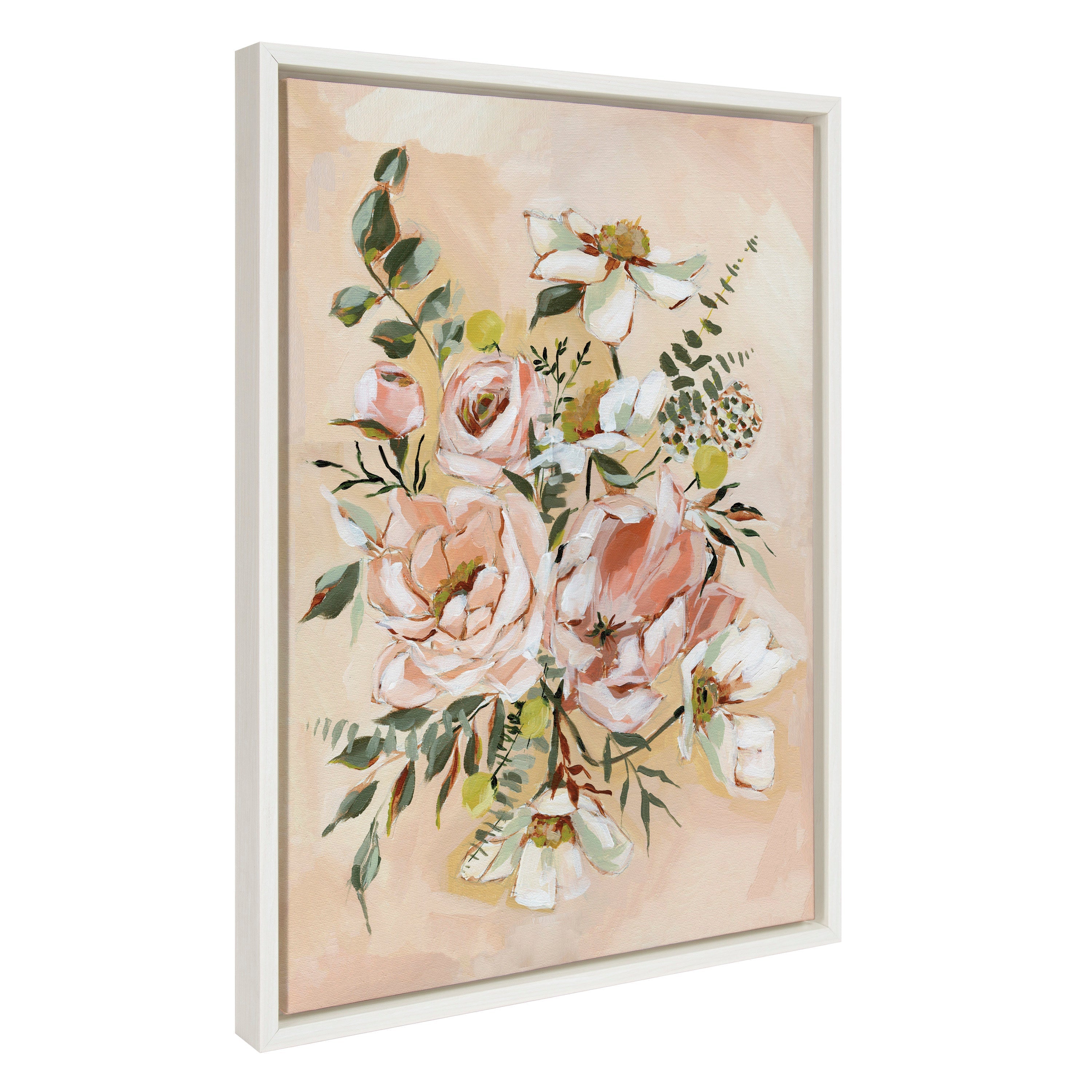 Sylvie Day 22 framed canvas floral art by Annie Quigley in gold frame