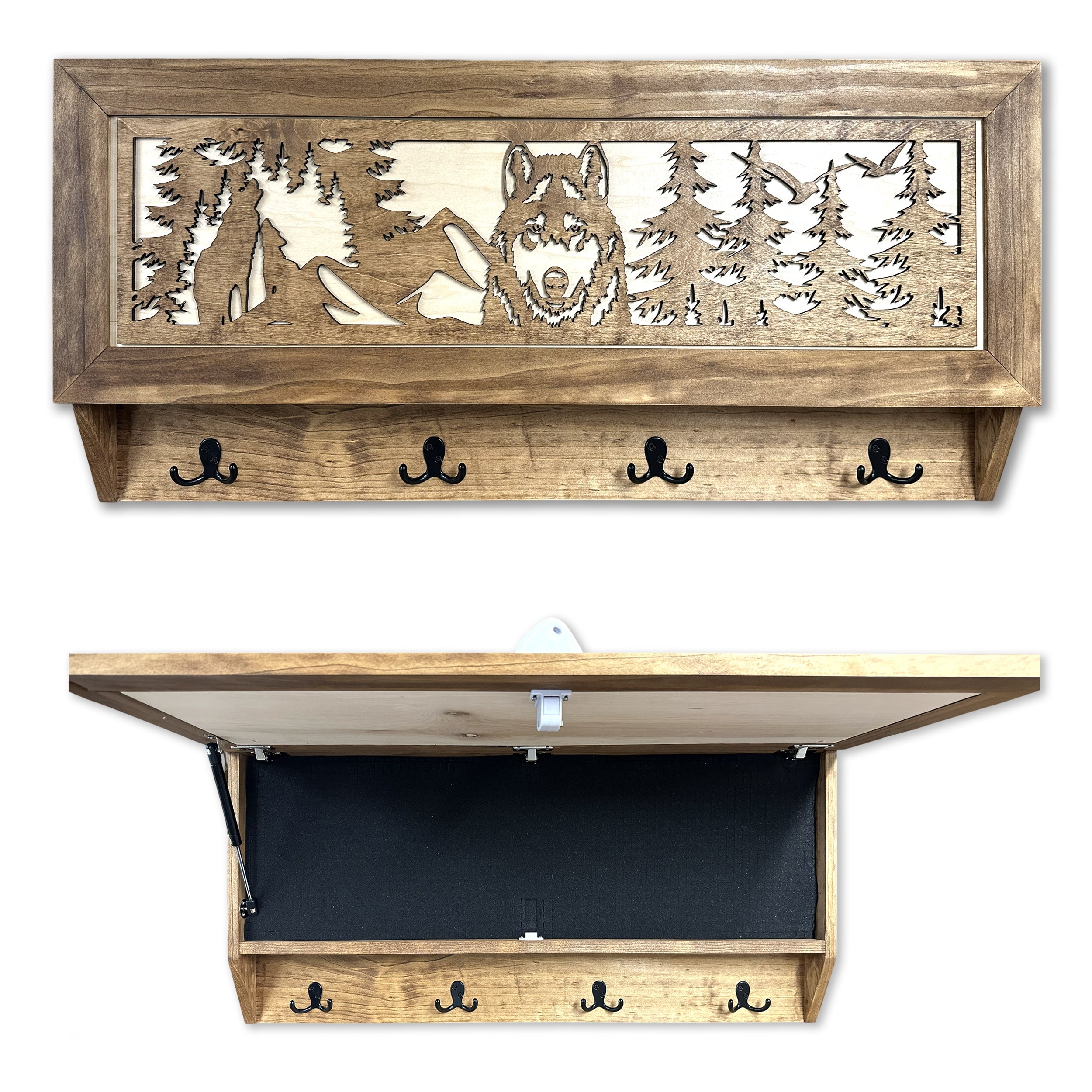 Wolf in the Wild Hidden Gun Storage by Bellewood Designs - main product image for Resin Society