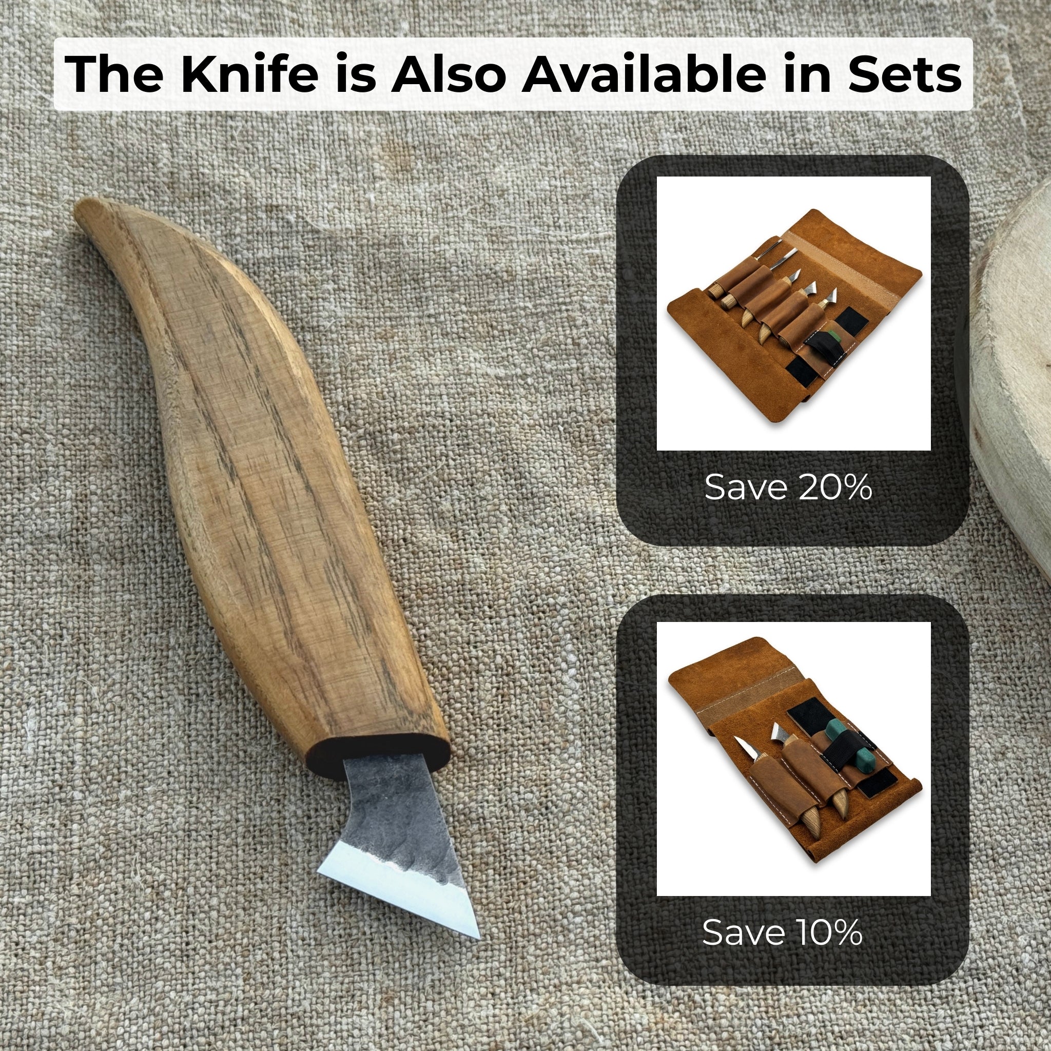Wood Carving Knife with 2.5 cm blade and wooden handle by Sharky Forged Steel Tools
