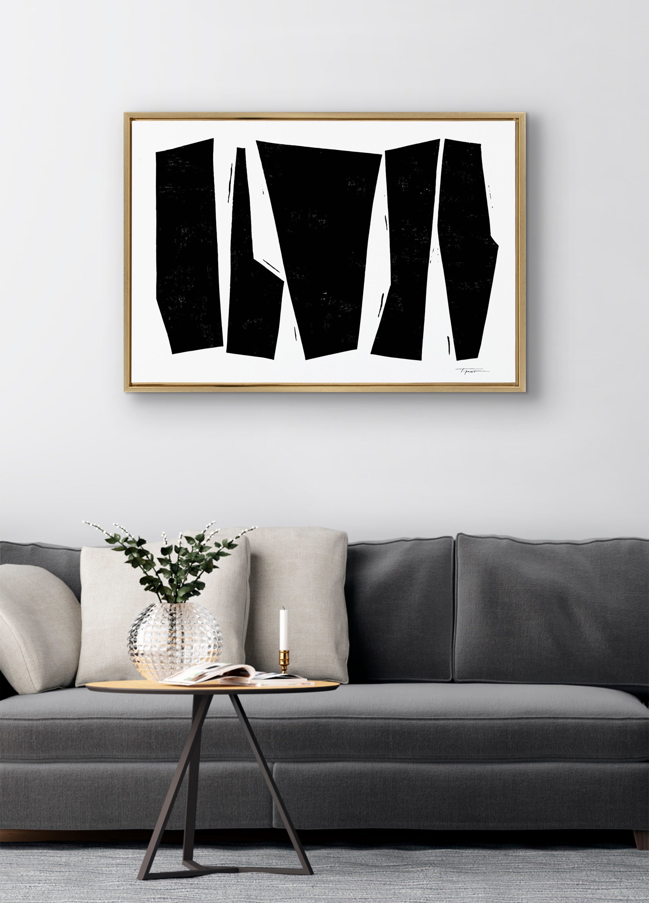 Sylvie Colliding Shapes Framed Canvas by kateandlaurel - product image 12 for Resin Society