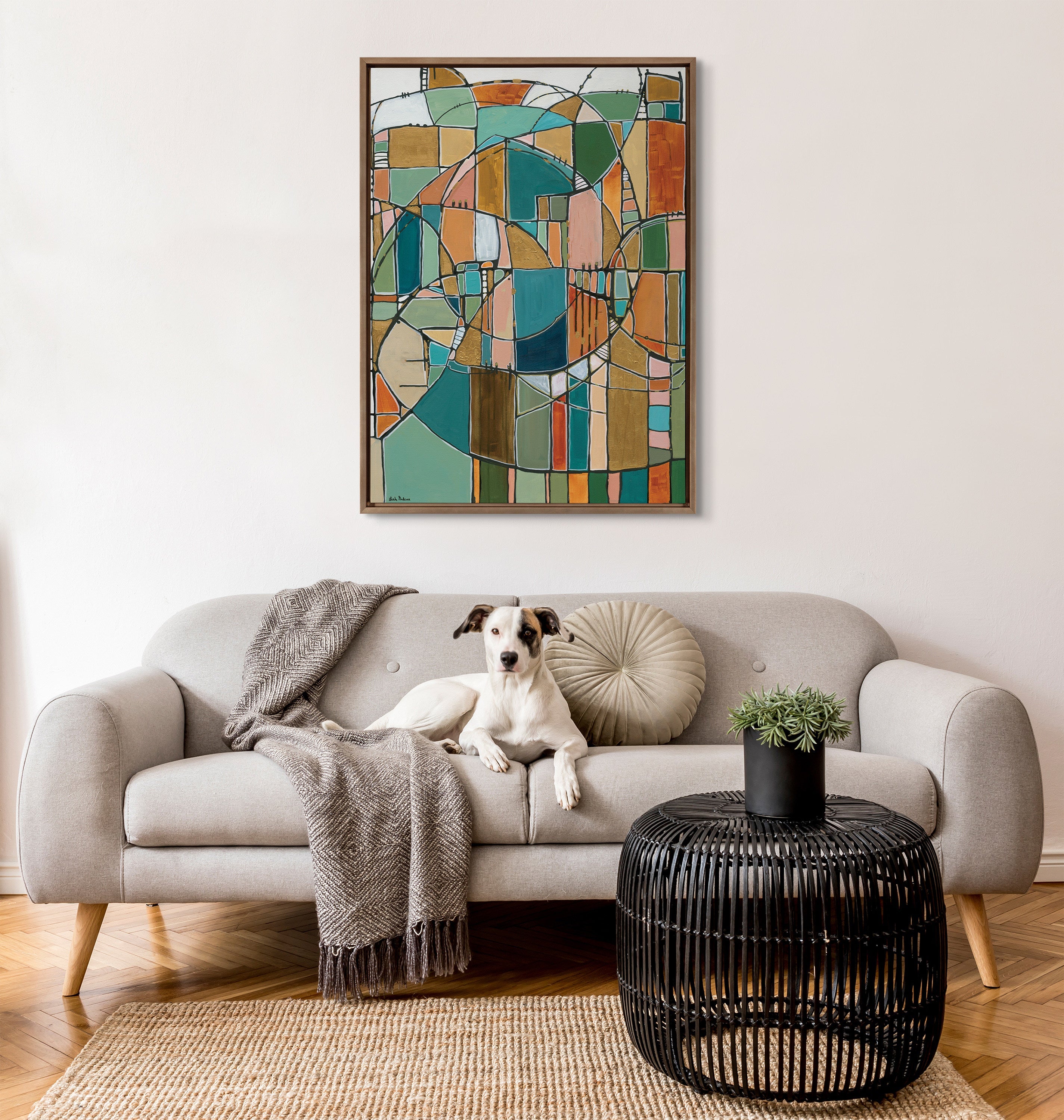 Sylvie Stardust Chords Framed Canvas by Leah Nadeau by kateandlaurel - product image 4 for Resin Society