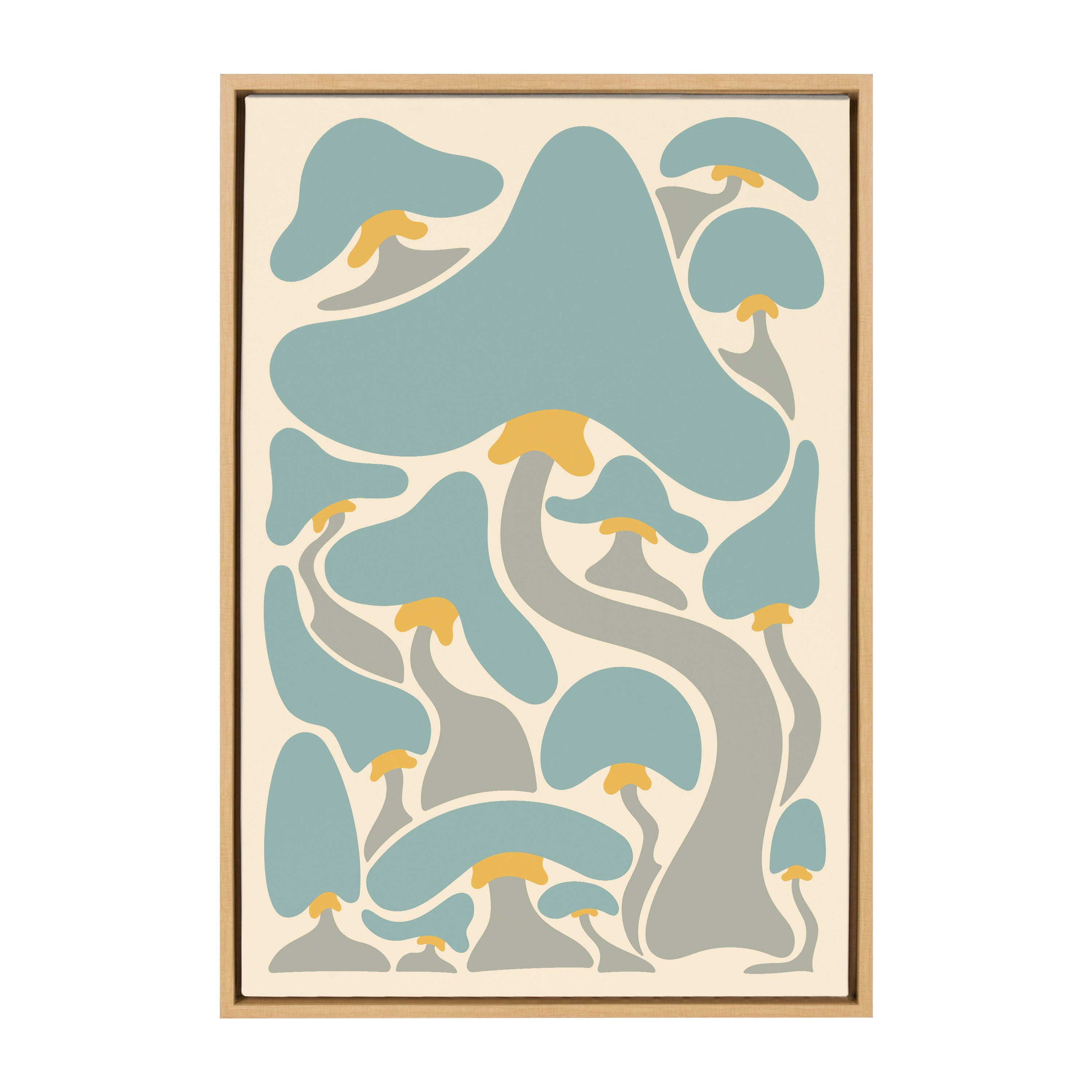 Sylvie Groovy Mushrooms 2 Framed Canvas by Carrie Cantwell
