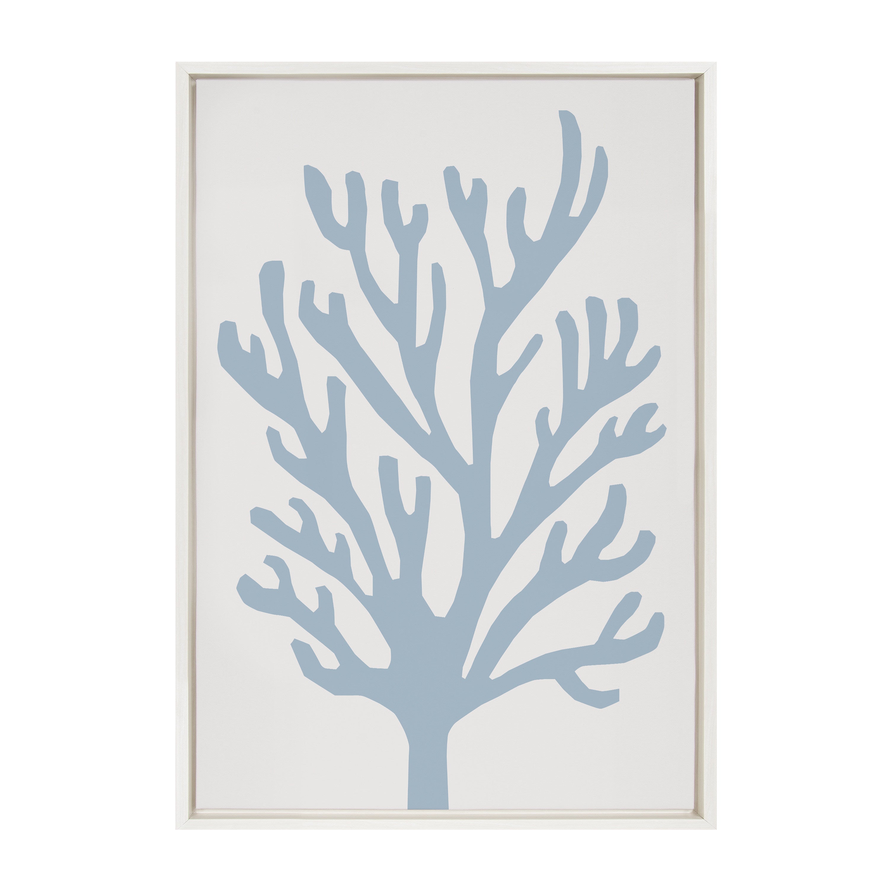 Sylvie Abstract Coral Ocean Blue Framed Canvas by kateandlaurel - product image 2 for Resin Society