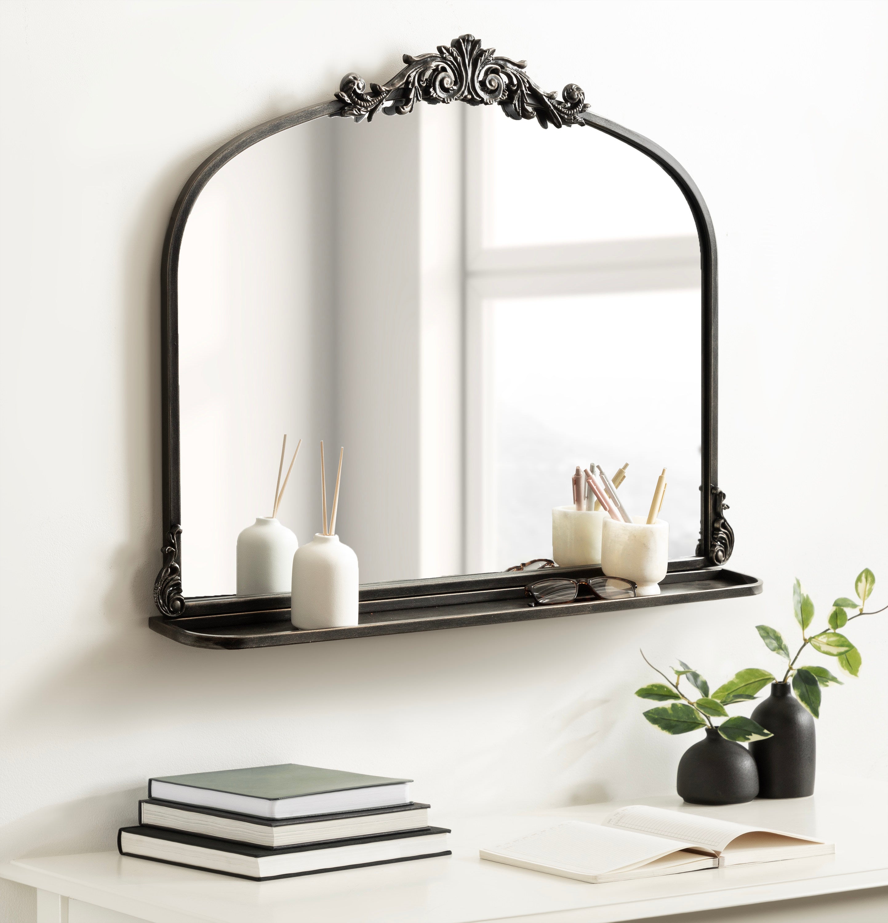Arendahl Traditional Arch Mirror with Shelf by kateandlaurel - product image 13 for Resin Society