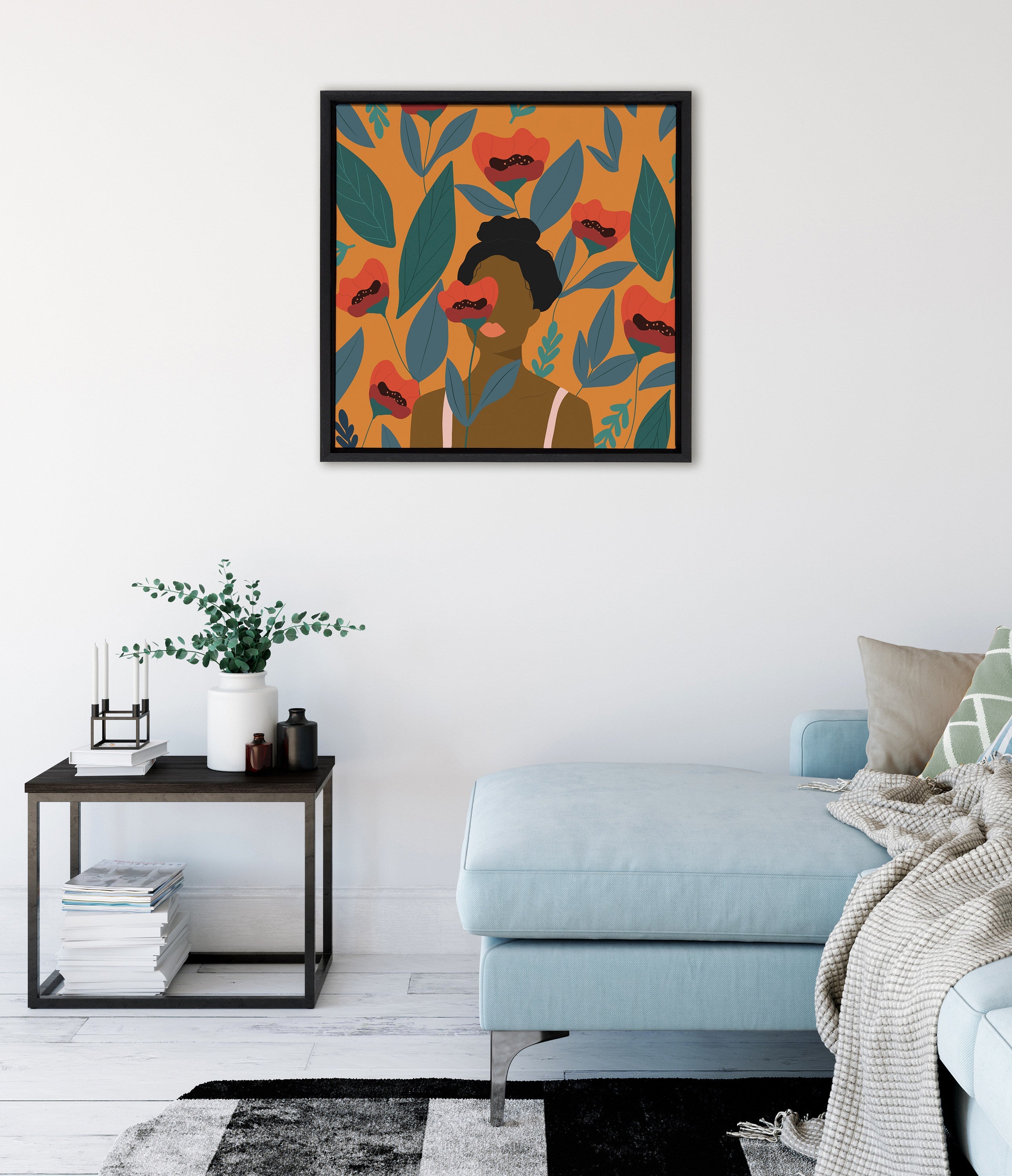 Sylvie Smell the Roses Framed Canvas by kateandlaurel - product image 4 for Resin Society