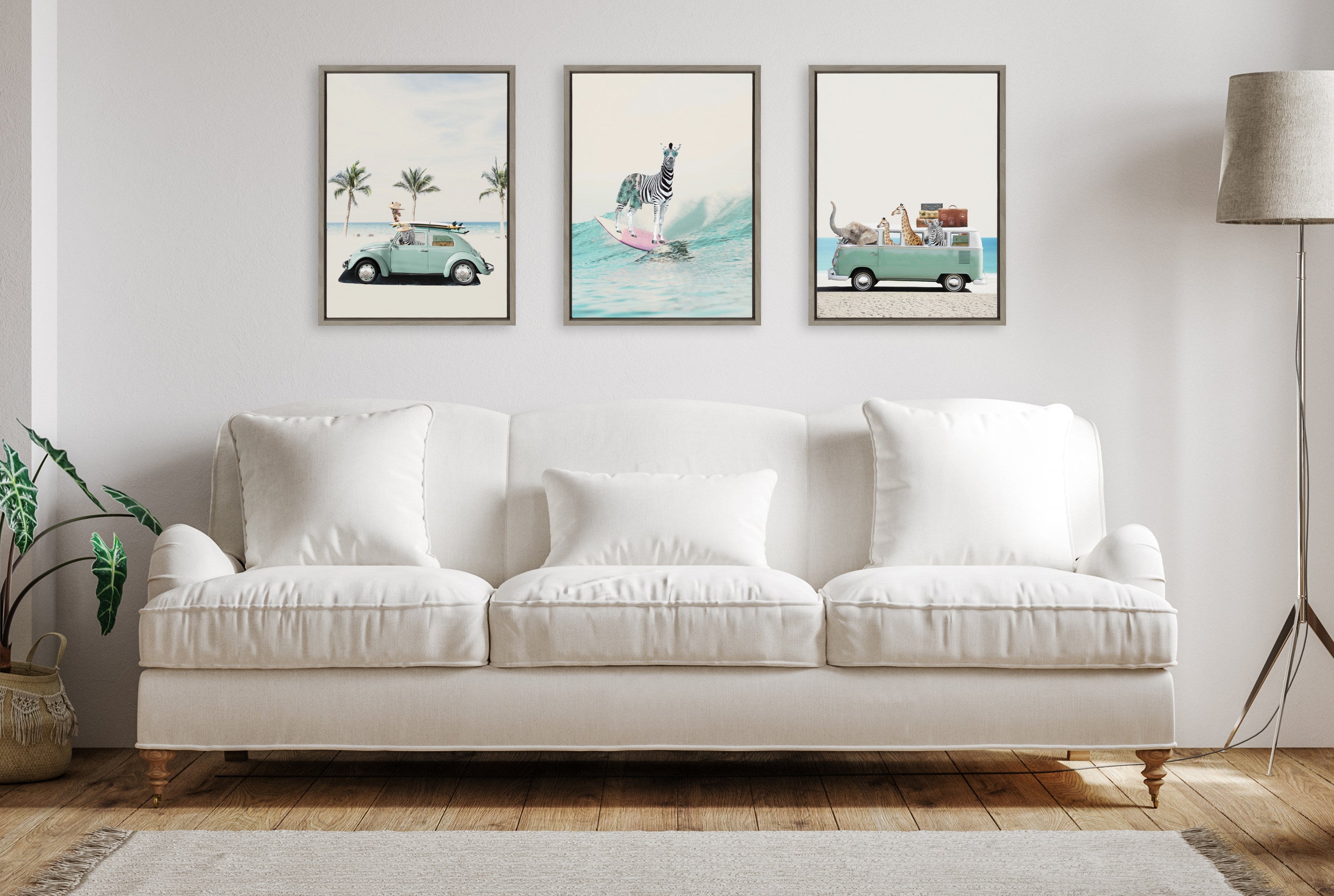 Sylvie Summer Adventures Framed Canvas by July Art Prints