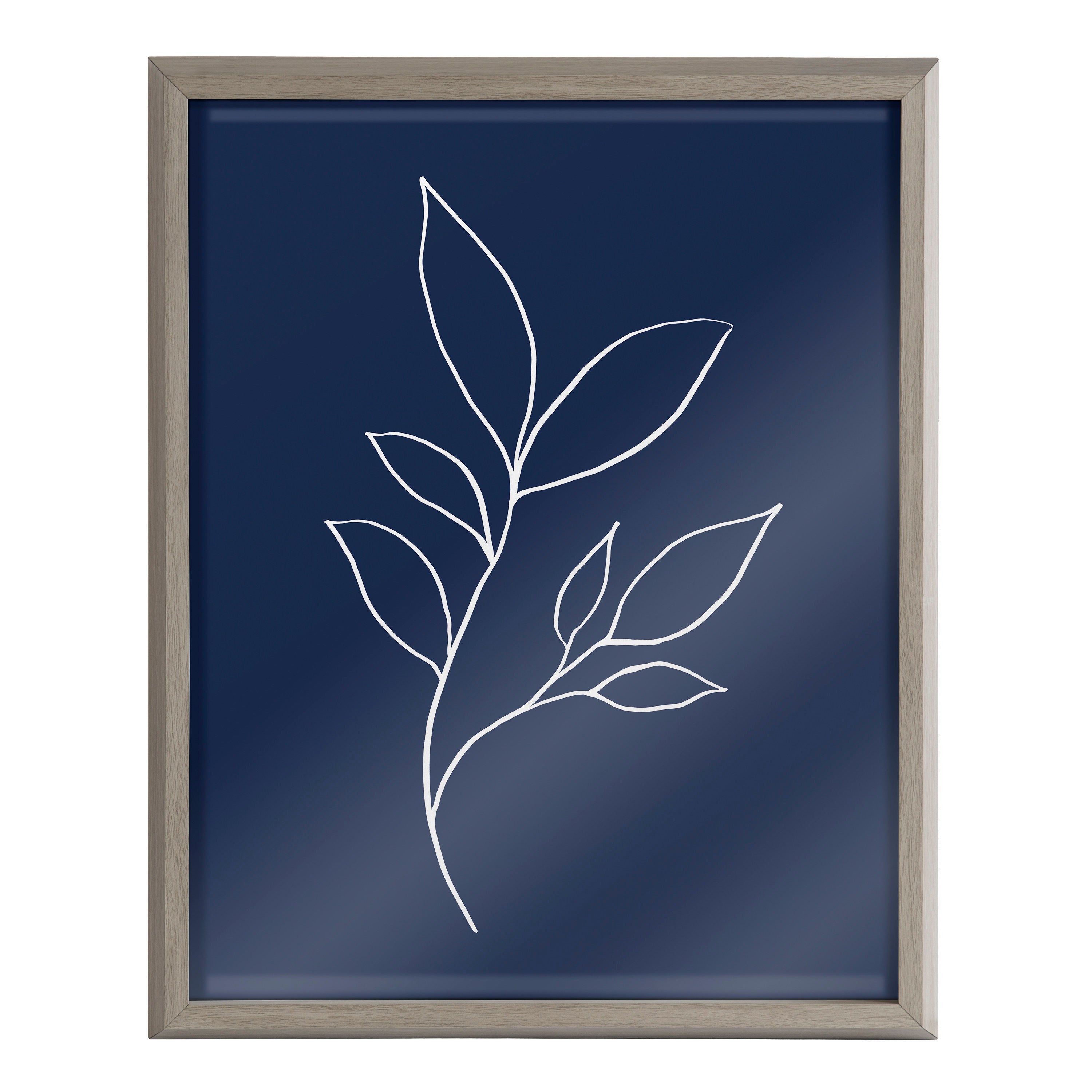 Blake Modern Blue Botanical Line Sketch Print 3 Framed Printed Glass by by kateandlaurel - product image 8 for Resin Society