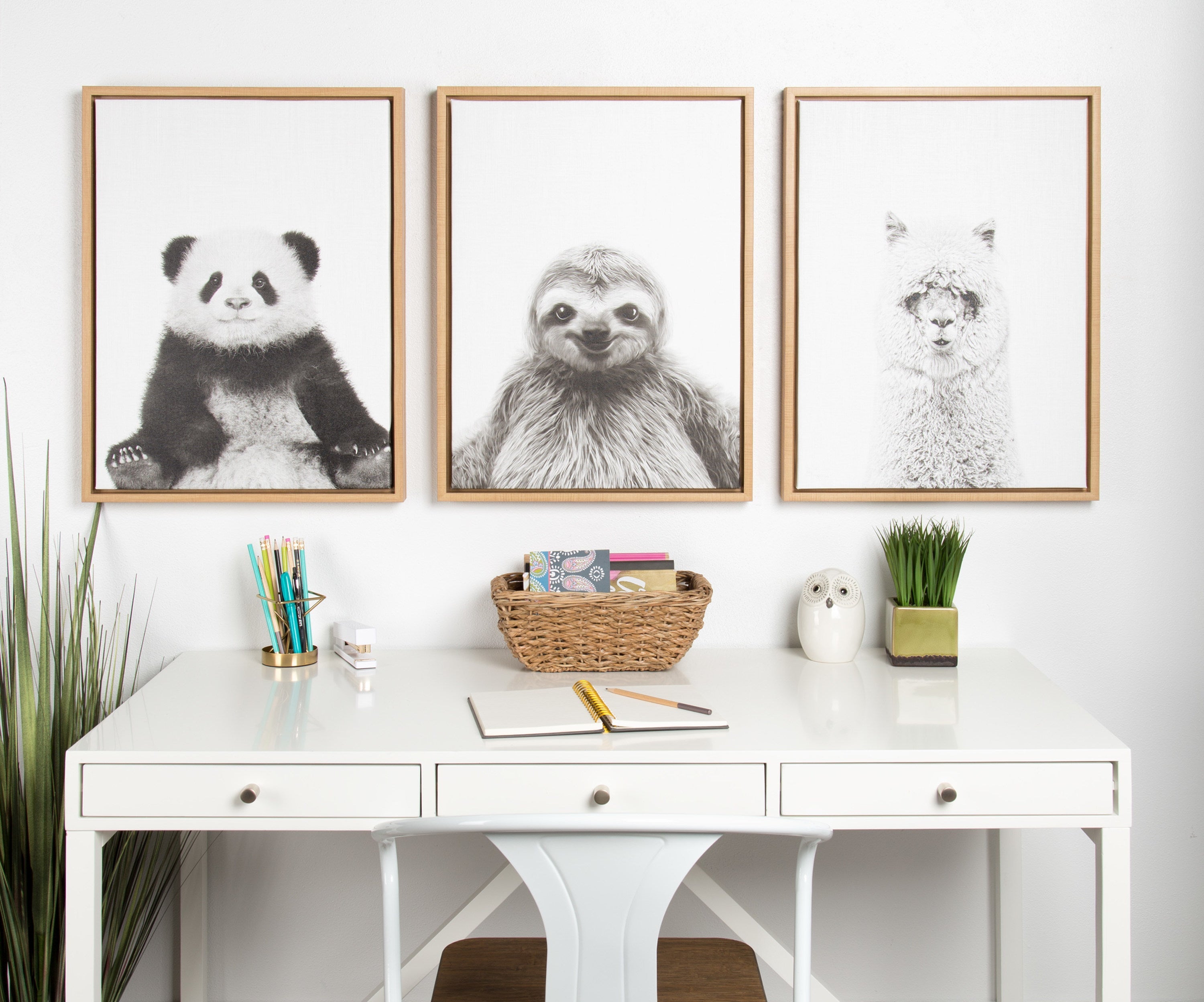 Sylvie Sloth Framed Canvas by Simon Te Tai by kateandlaurel - product image 16 for Resin Society