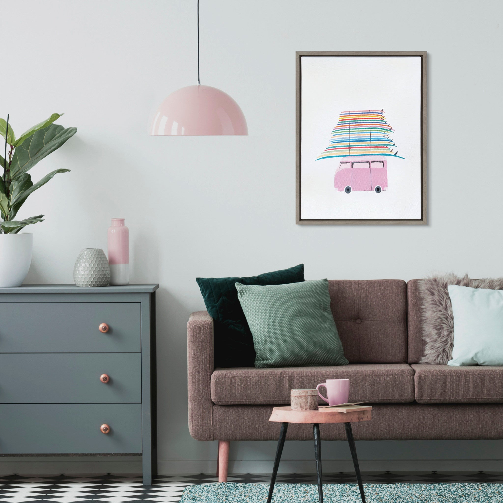 Sylvie Beachbound and Down Framed Canvas by Rachel Bolgov by kateandlaurel - product image 7 for Resin Society