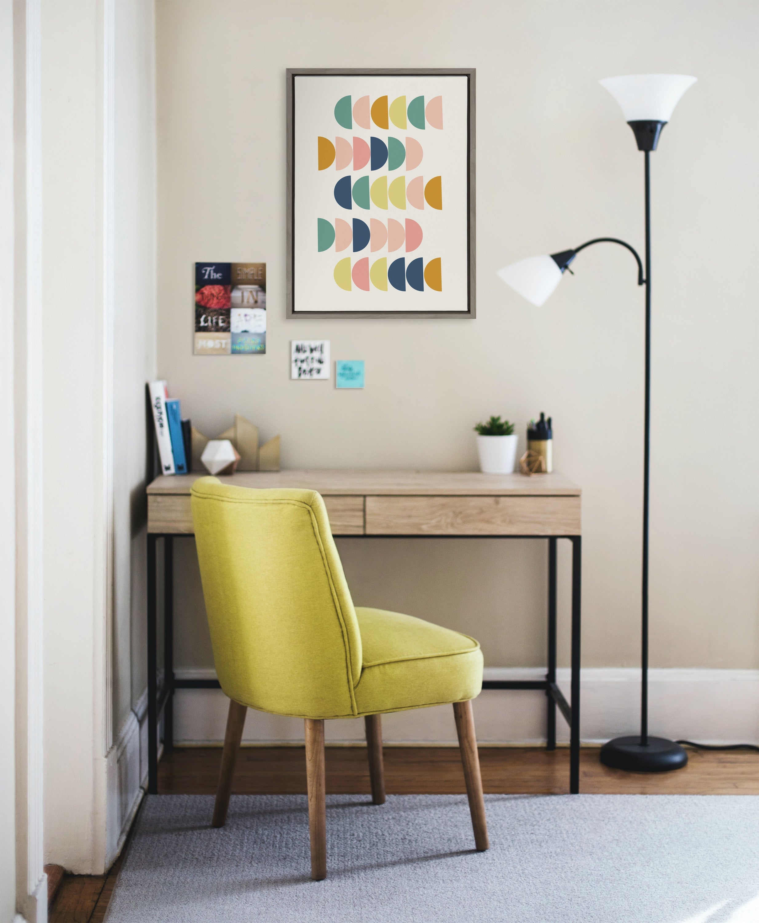 Sylvie Simple Shapes in Soft Colors Framed Canvas by kateandlaurel - product image 16 for Resin Society