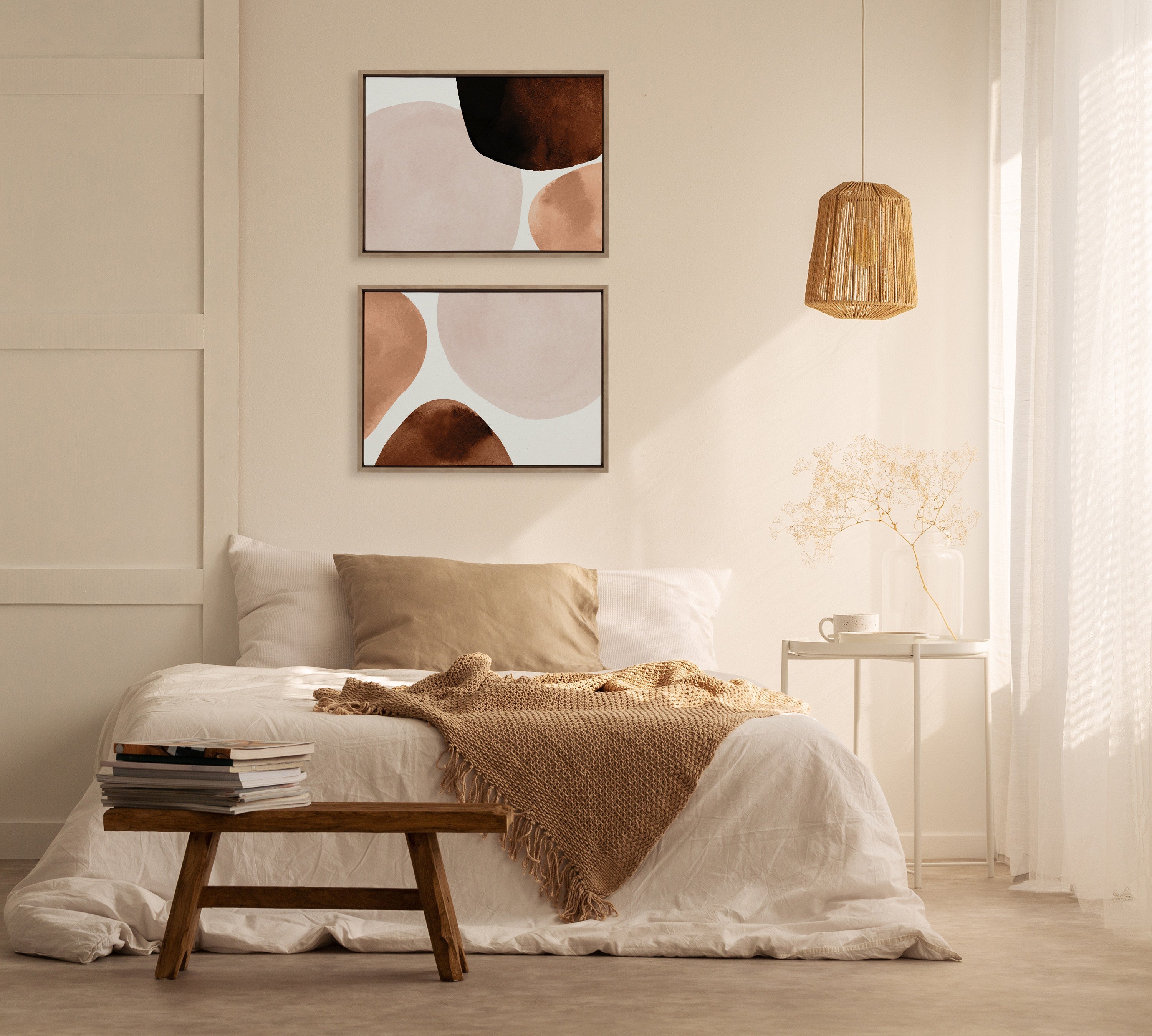Sylvie Shapes I and II Framed Canvas Set by kateandlaurel - product image 5 for Resin Society
