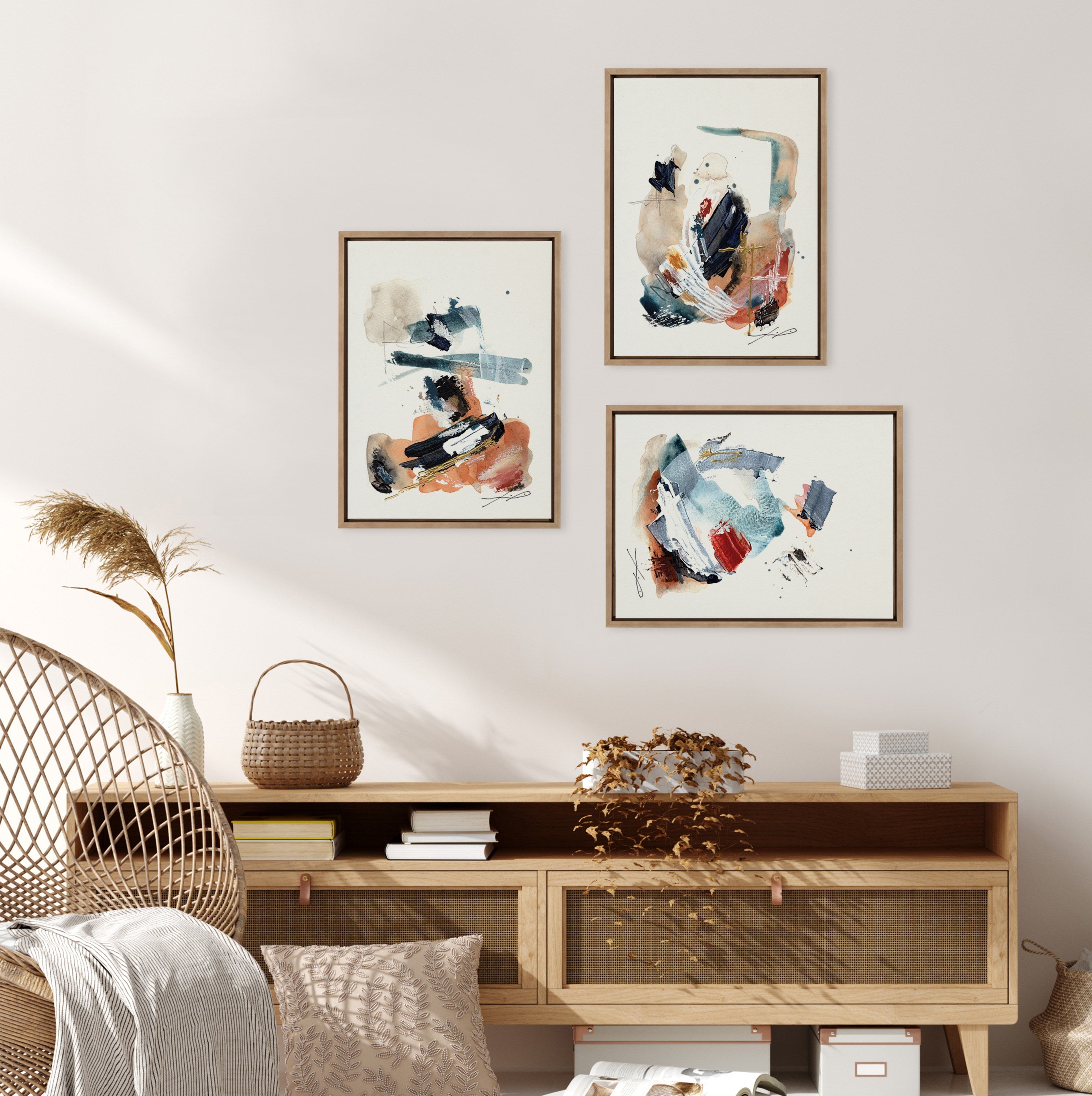 Sylvie By The Fireplace Series Framed Canvas Art Set by Xizhou Xie