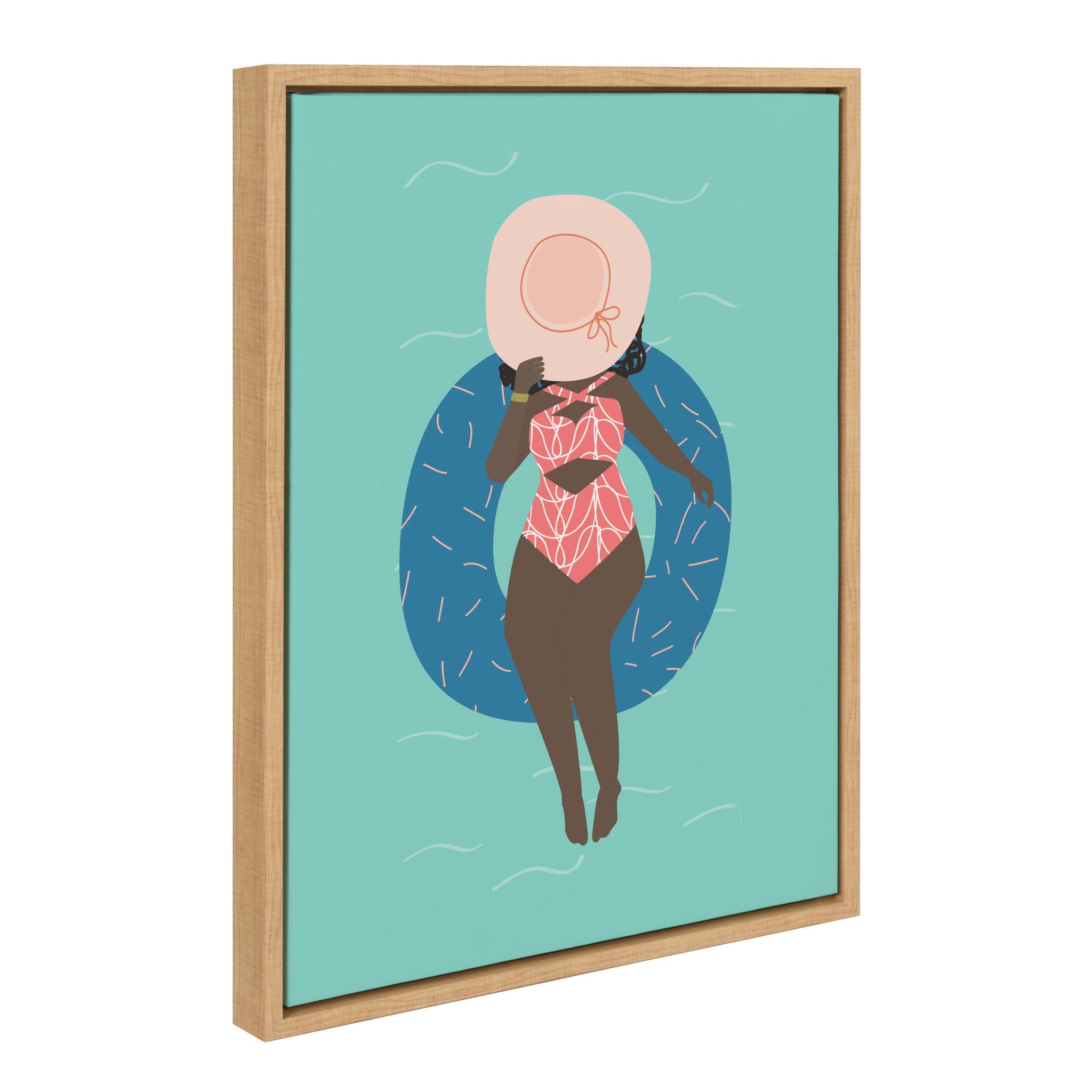 Sylvie By the Pool Framed Canvas by Queenbe Monyei by kateandlaurel - product image 2 for Resin Society