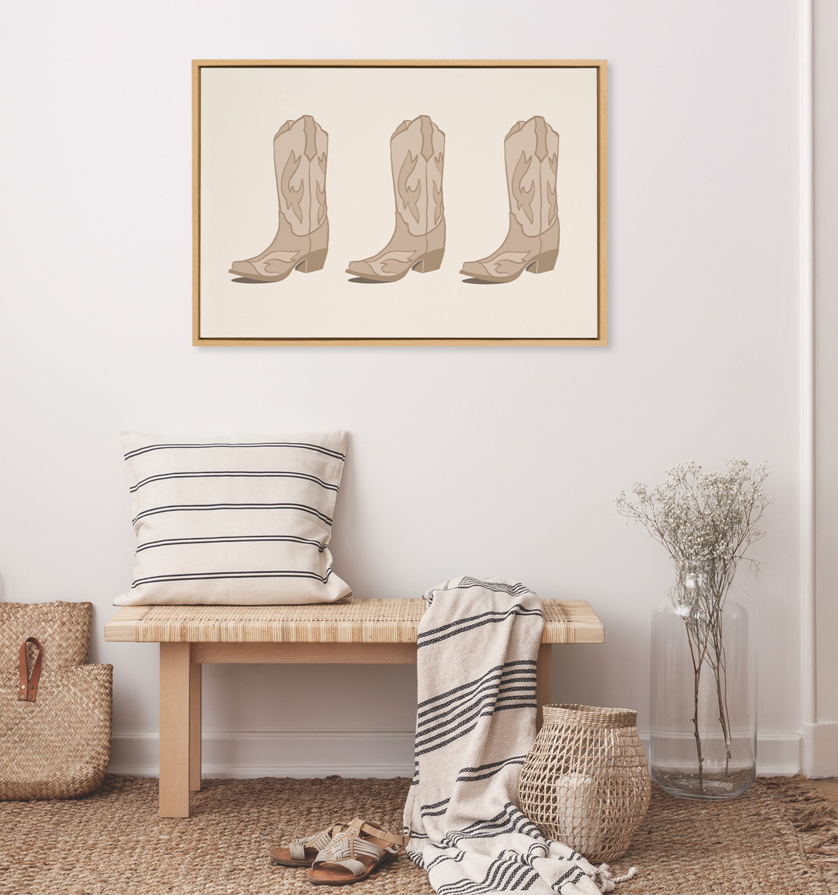 Sylvie Cowboy Boots Landscape Framed Canvas by Honey Island Studio