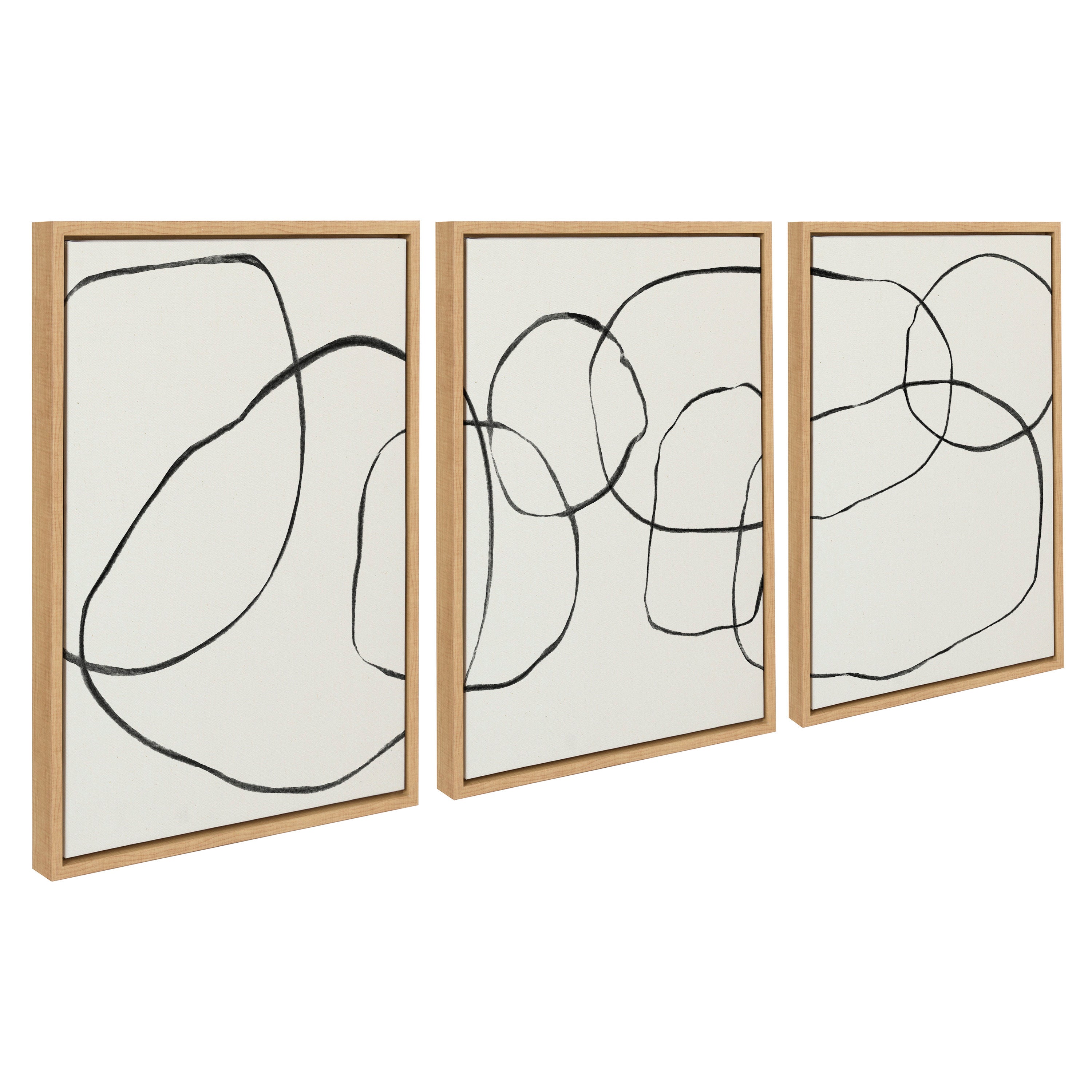 Sylvie Dancing Circles BW Framed Canvas by kateandlaurel - product image 13 for Resin Society
