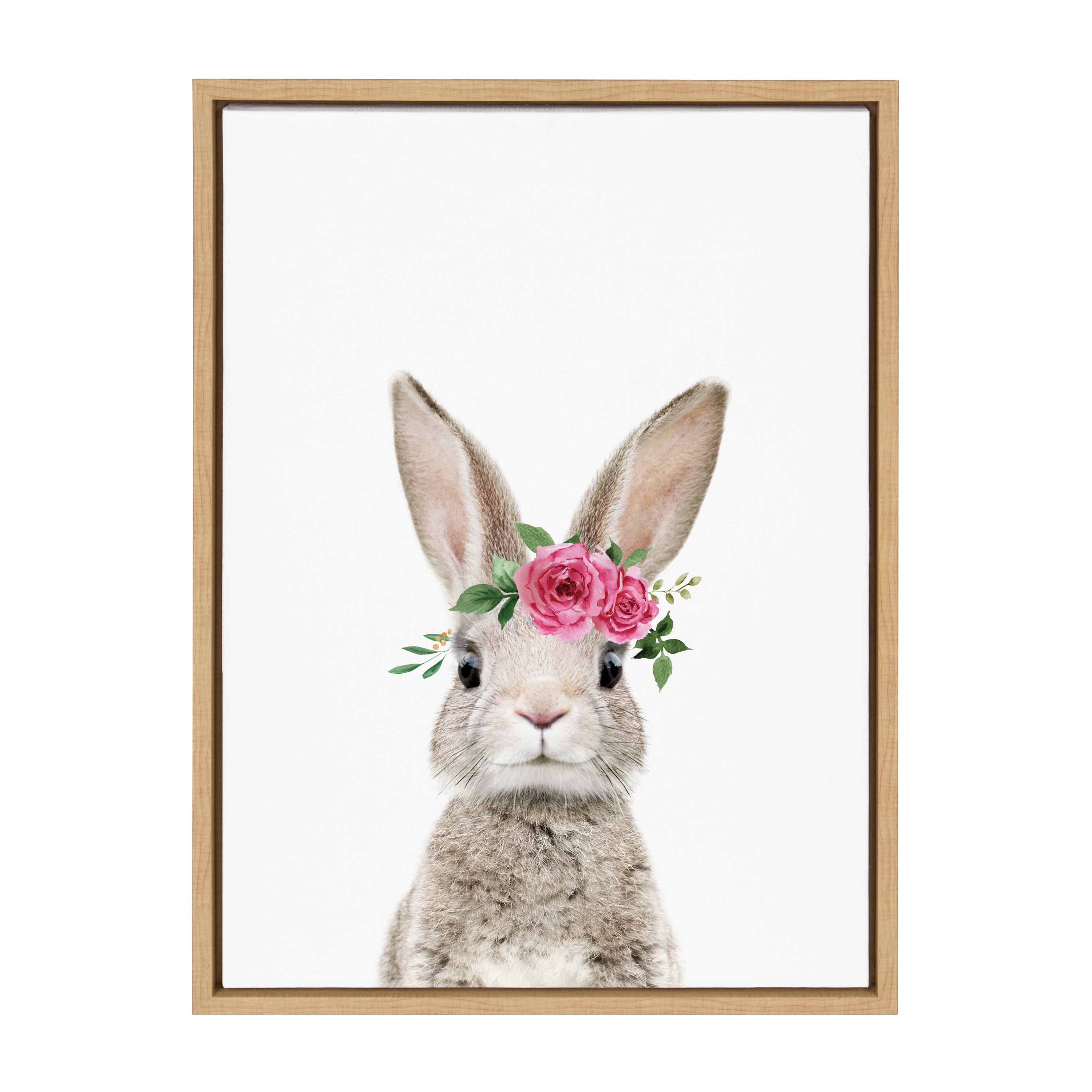 Sylvie Flower Crown Bunny Framed Canvas by Amy Peterson Art Studio