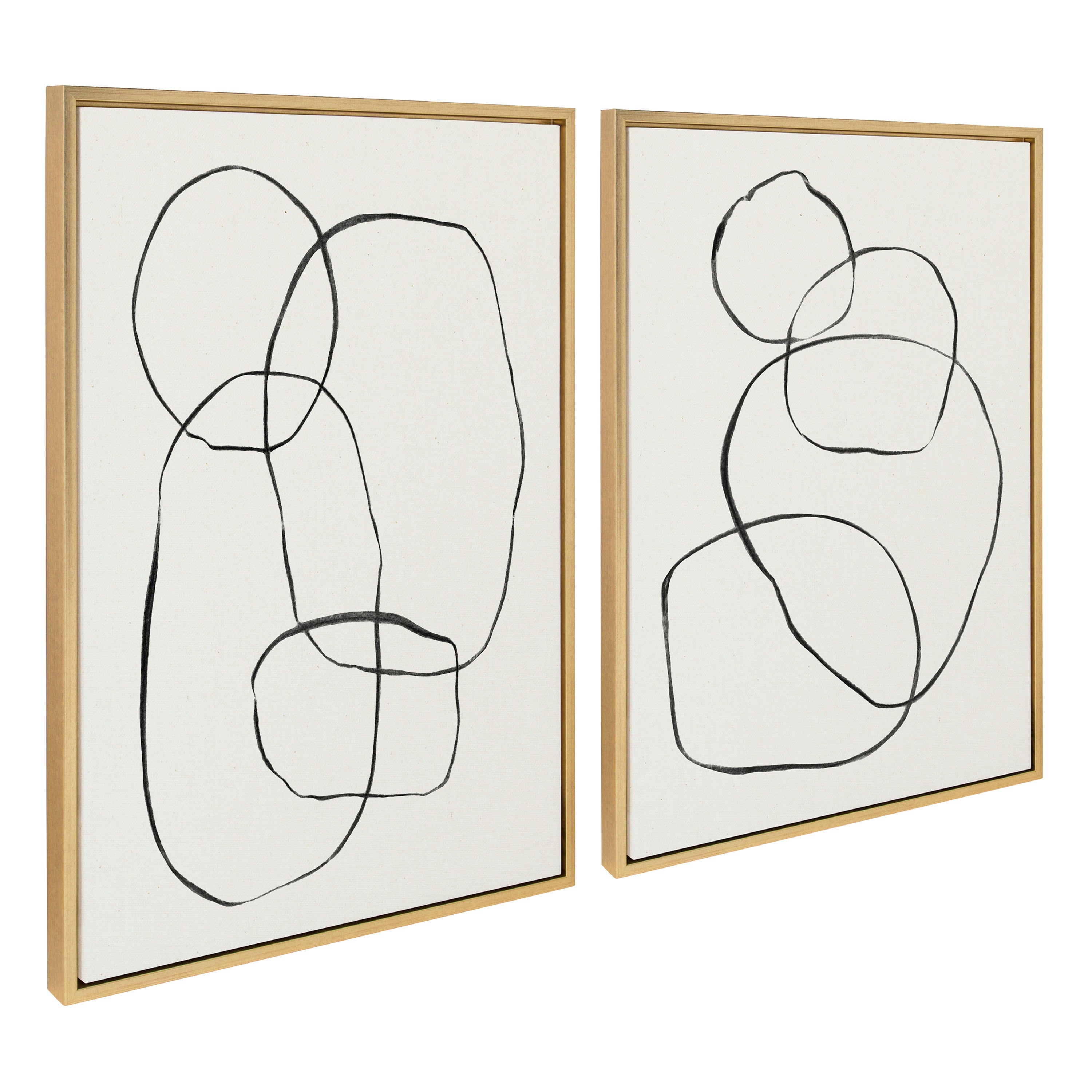 Sylvie Going in Circles Framed Textured Canvas Set