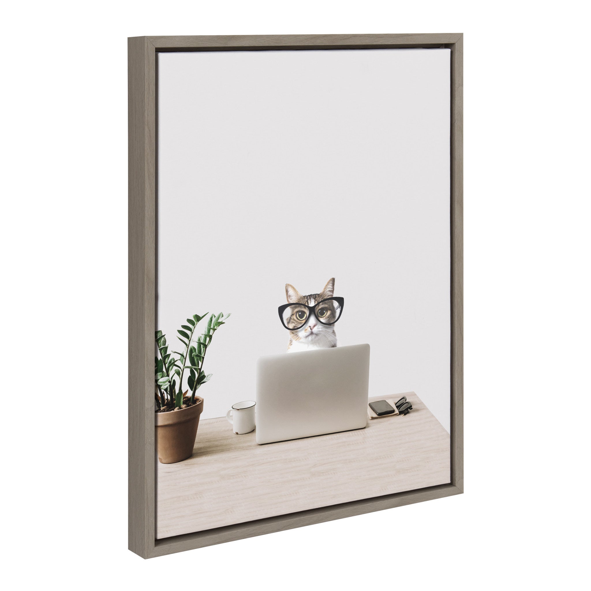 Sylvie I’m Cathy, I work in Accounting Framed Canvas by kateandlaurel - main product image for Resin Society