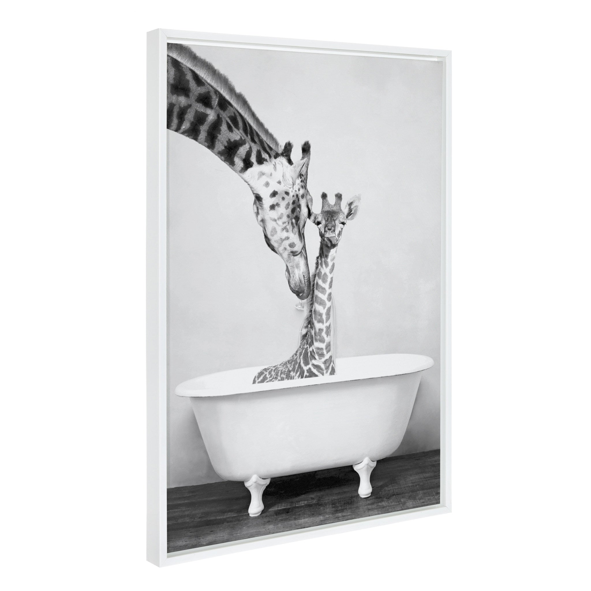 Sylvie Giraffe In Tub Framed Canvas by kateandlaurel - product image 2 for Resin Society
