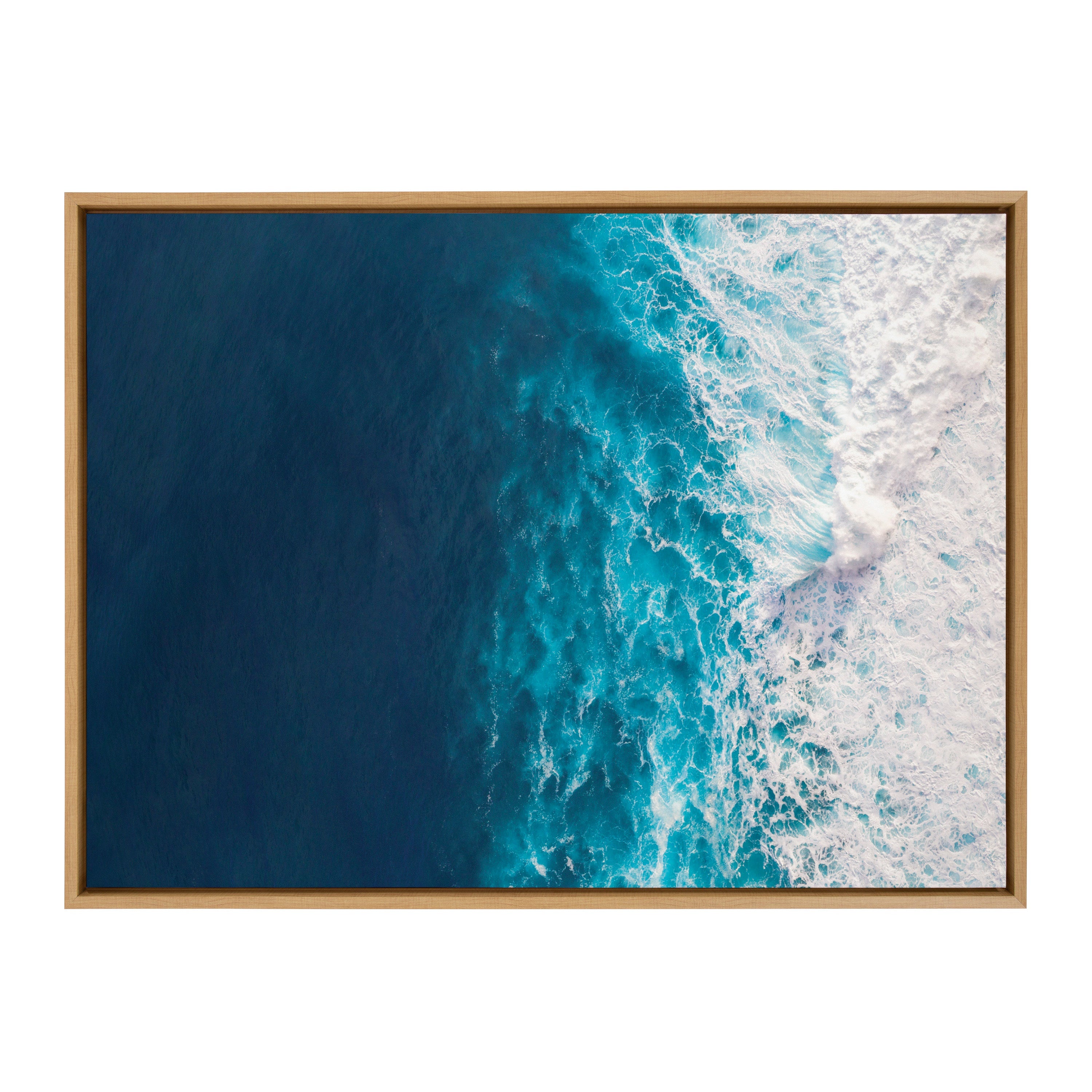 Sylvie Seascape of Splashing Waves Framed Canvas by kateandlaurel - product image 8 for Resin Society