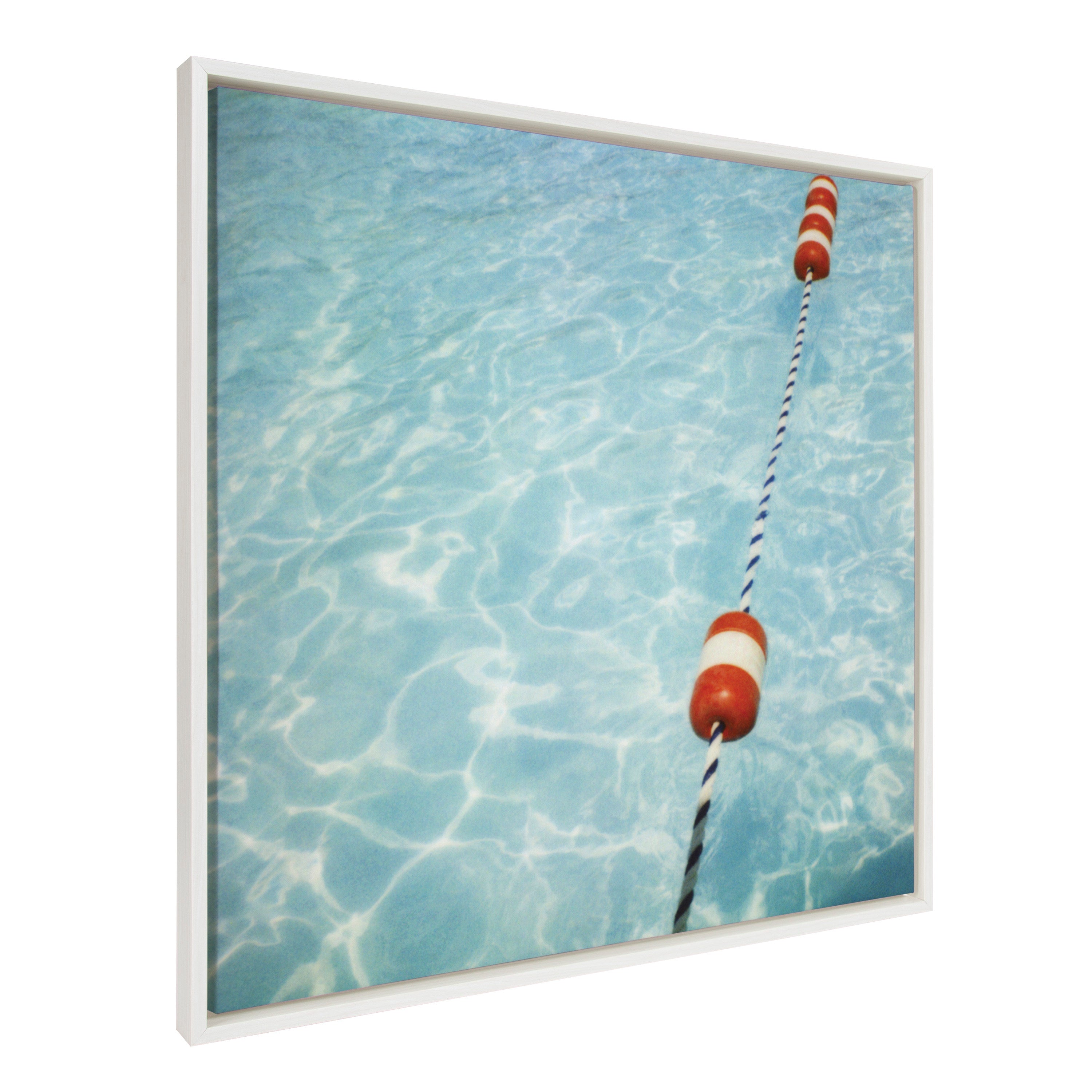 Sylvie Ropes framed canvas art showing ropes against a white frame