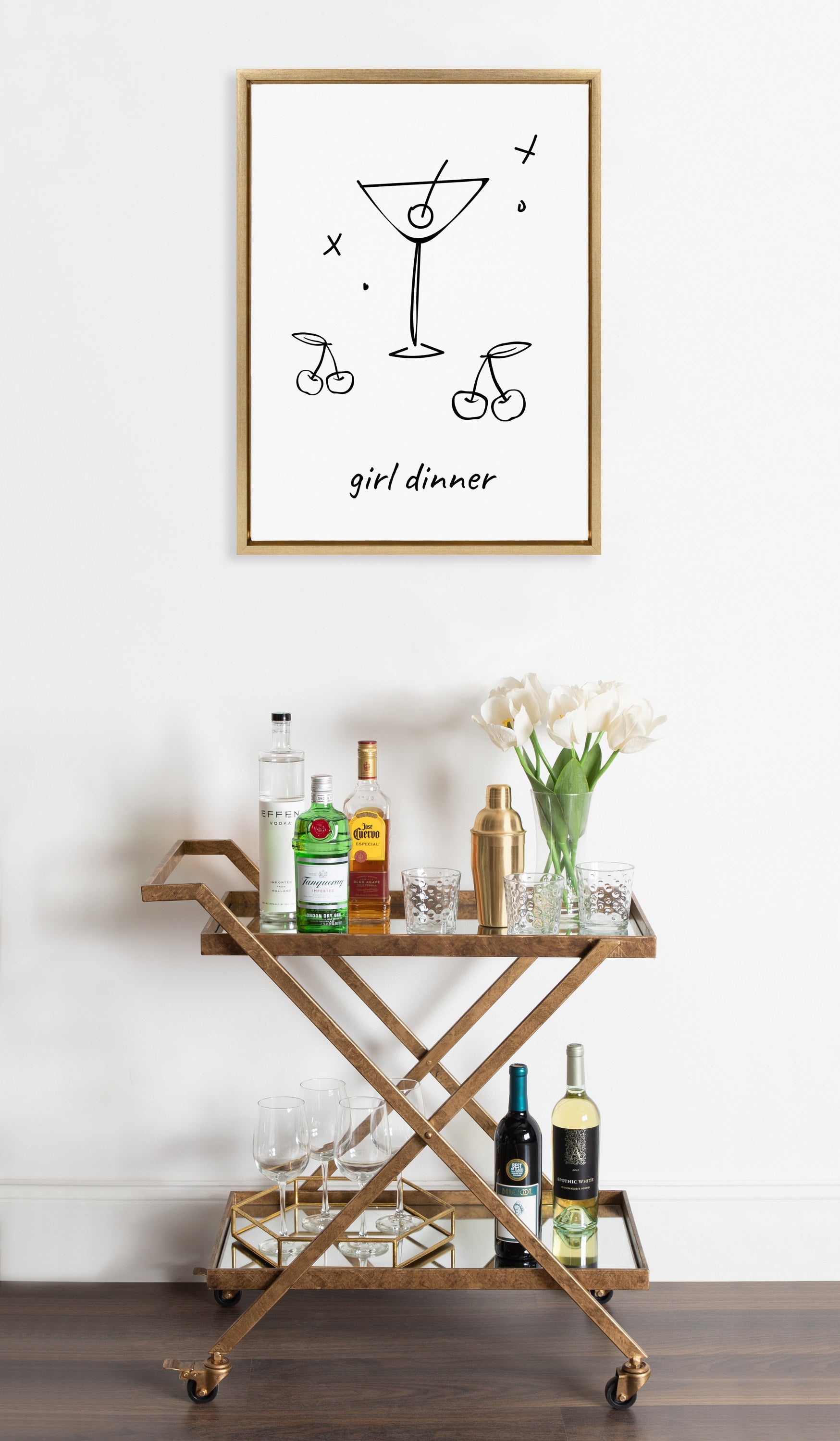 Sylvie Girl Dinner Framed Canvas by Honey Island Studio