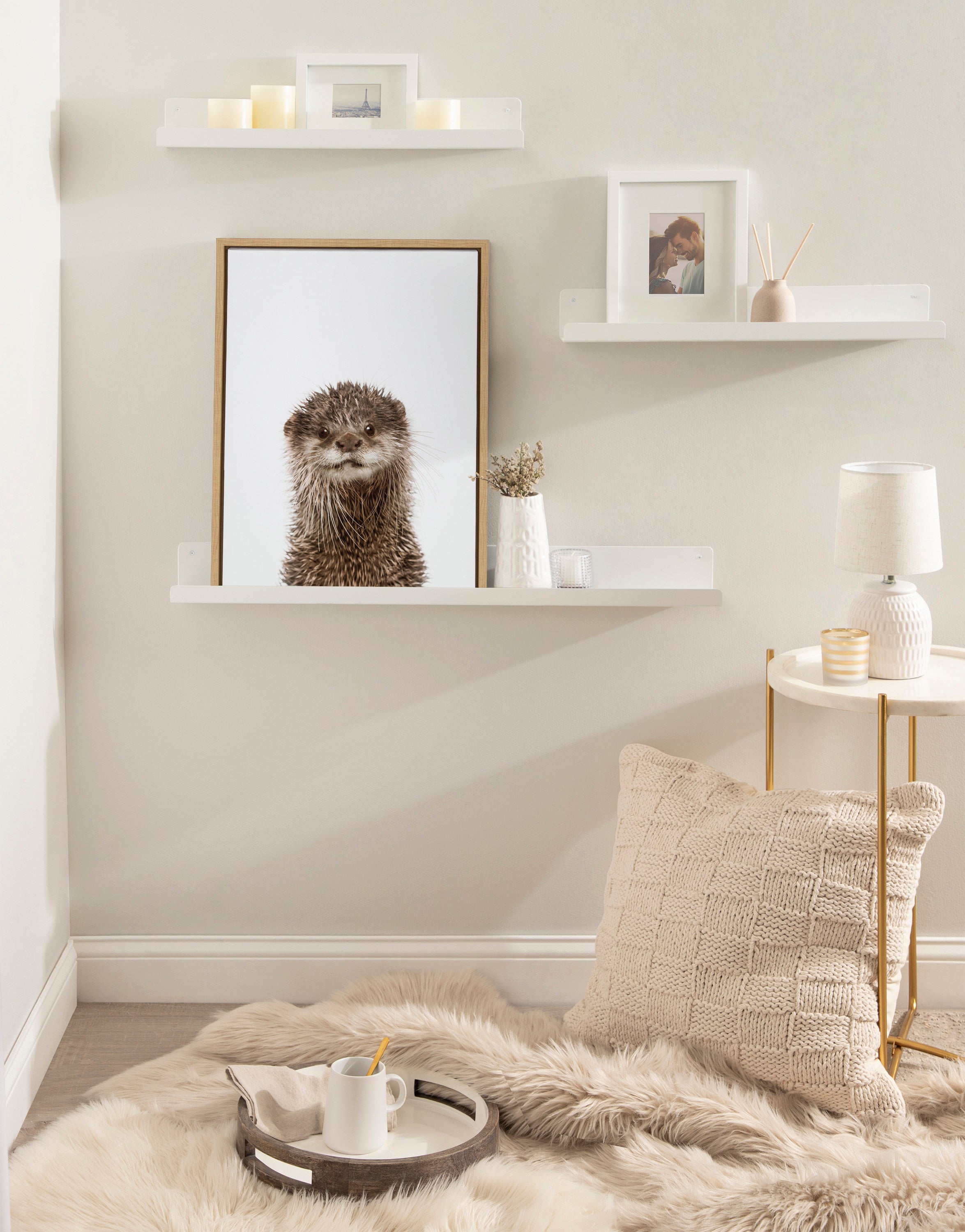 Sylvie Animal Studio Otter Framed Canvas by Amy Peterson Art Studio