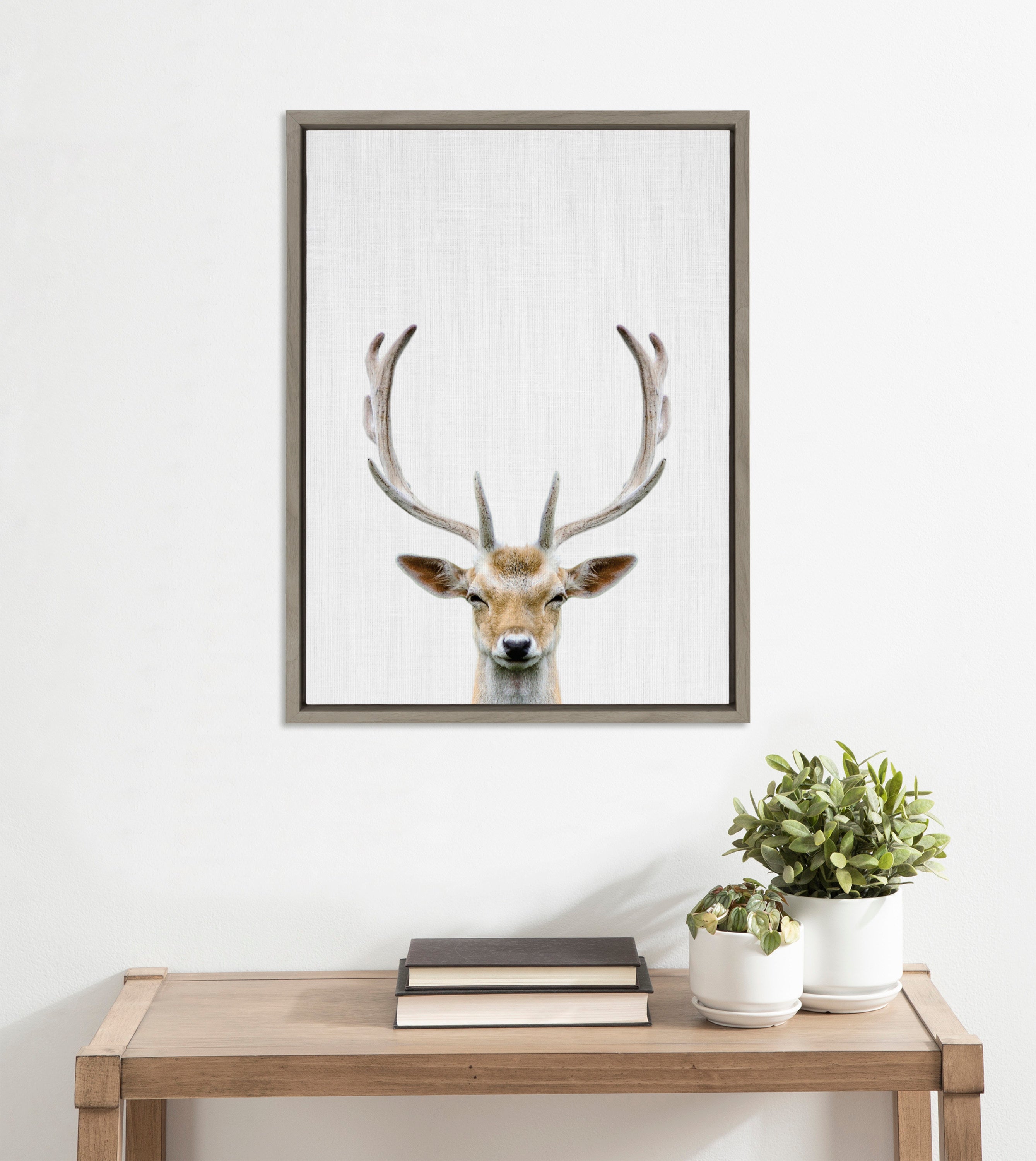 Sylvie Deer Color Framed Canvas by Simon Te of Tai Prints
