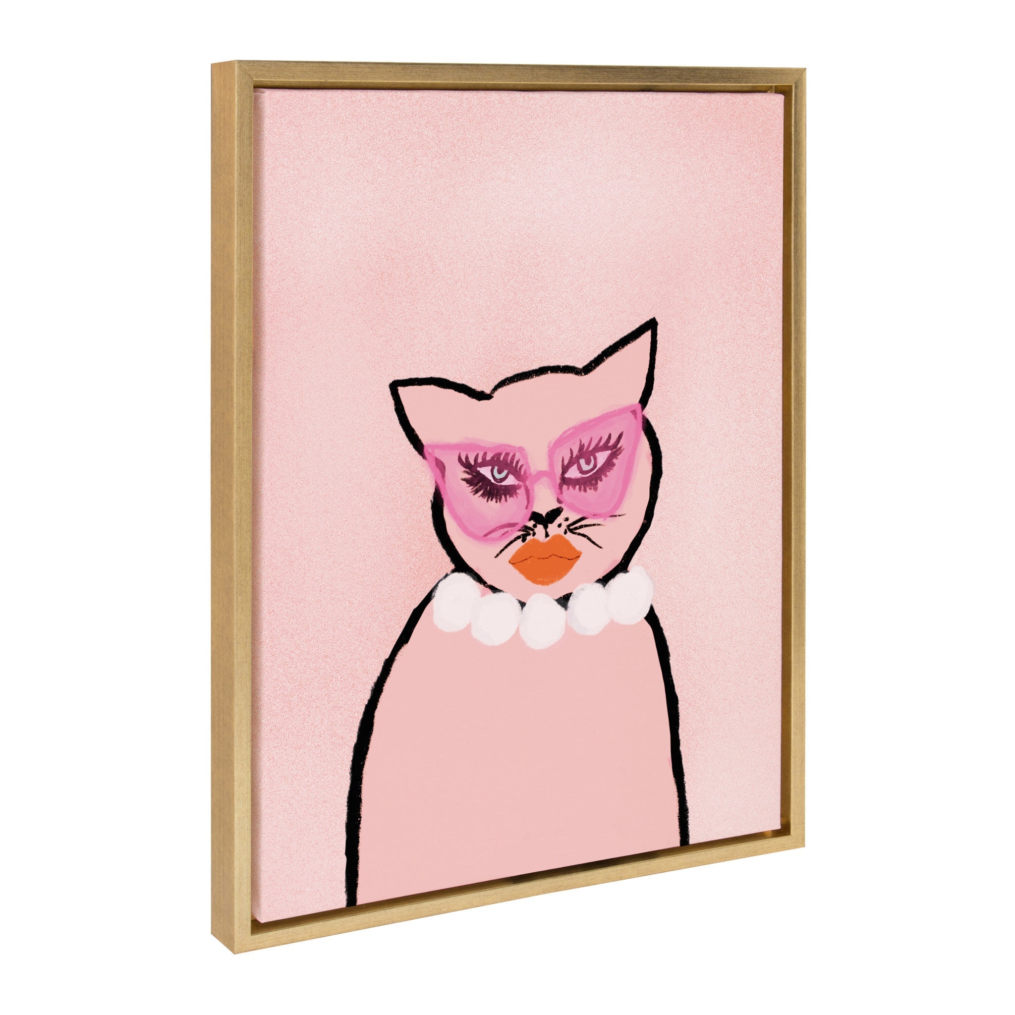 Sylvie Cat in Pearls Framed Canvas by kateandlaurel - product image 2 for Resin Society