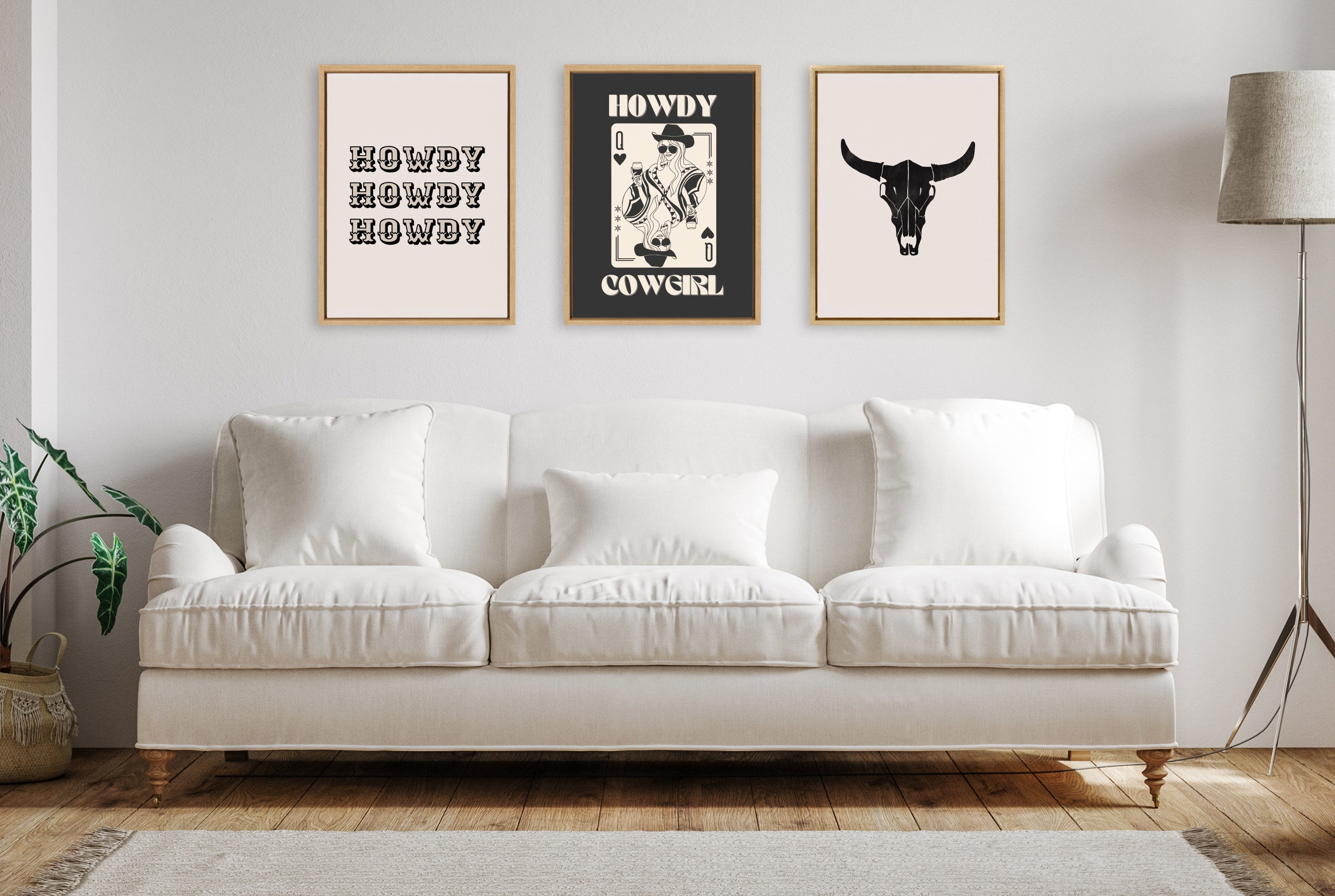 Sylvie Howdy Western Framed Canvas by Honey Island Studio